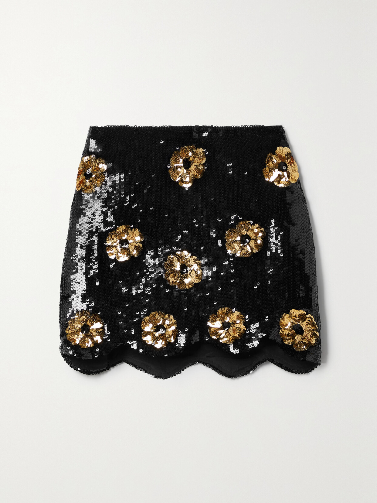 Brandon Maxwell - Nova Scalloped Sequined Crepe Mini Skirt - Black