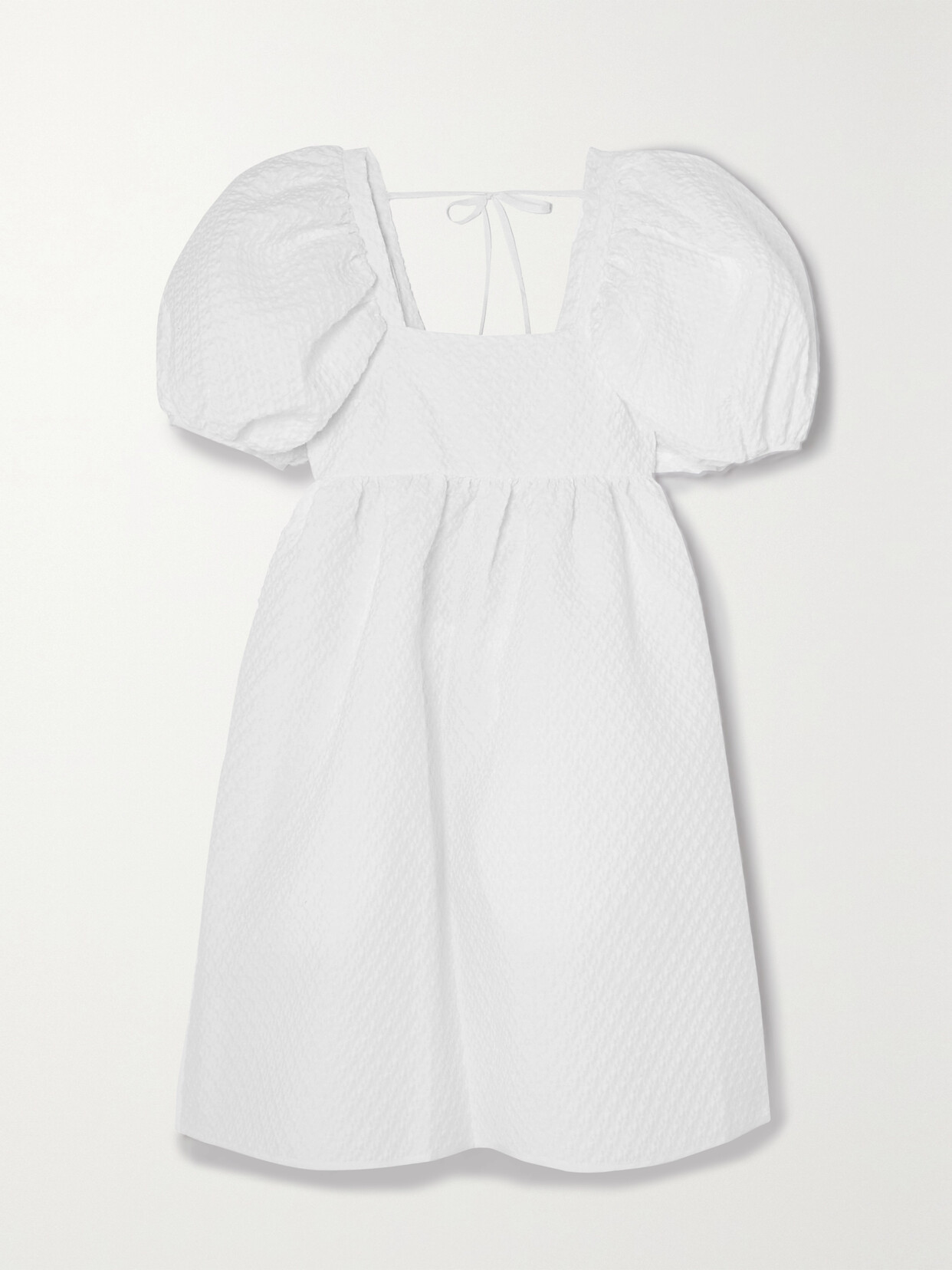 Cecilie Bahnsen - Tilde Cotton-blend Cloqué Mini Dress - White