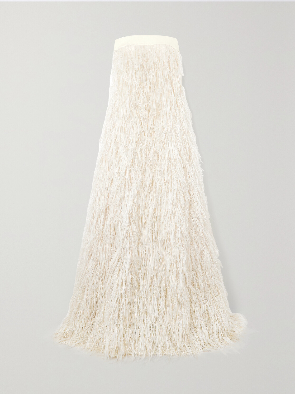 Taller Marmo - Talitha Strapless Metallic Fringed Crepe Gown - Ivory