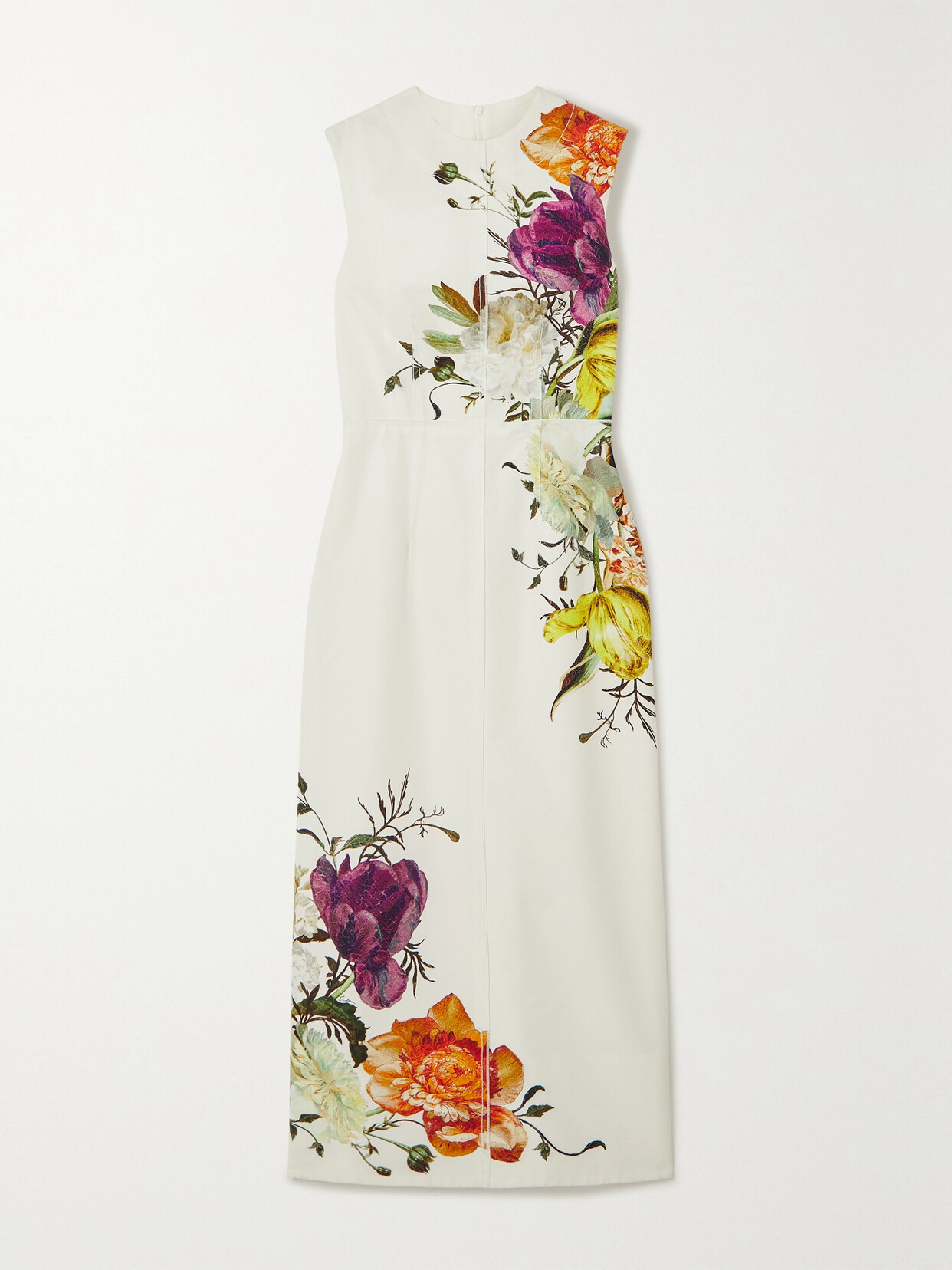 Erdem - Ellery Floral-print Faille Midi Dress - White