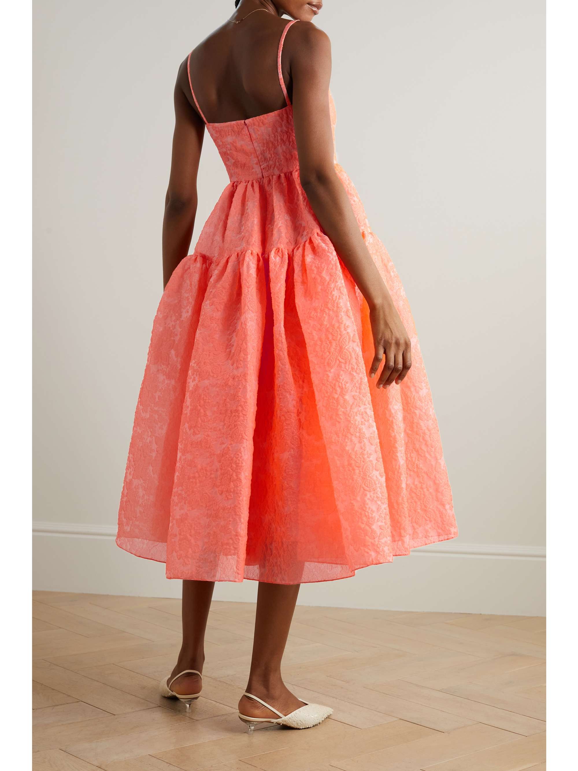 ERDEM Abelia tiered cloqué midi dress