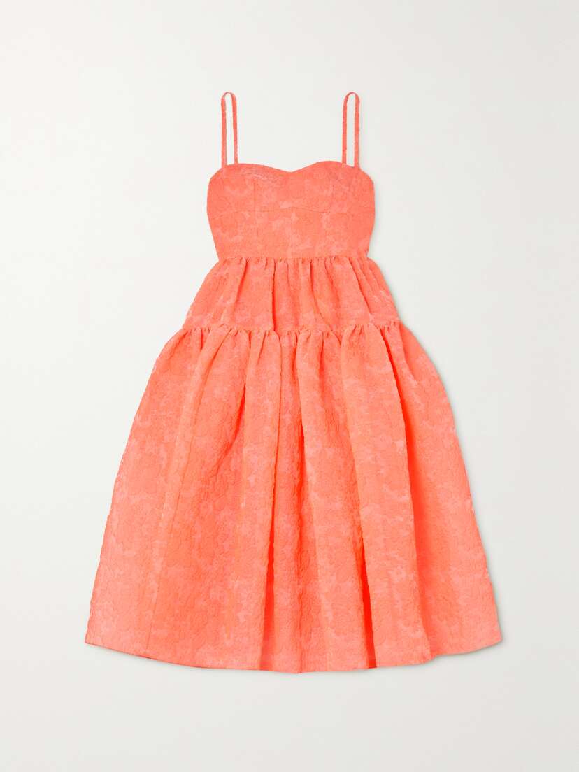 Erdem Abelia Tiered Cloqué Midi Dress