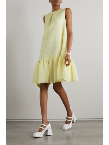 Erdem Maple tiered organza-cloqué mini dress
