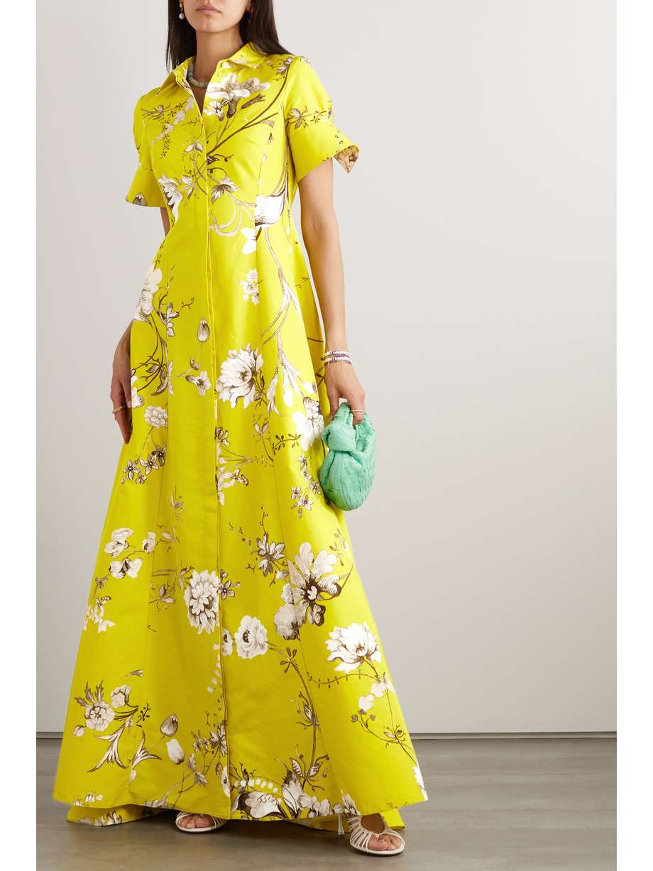ERDEM Ilana floralprint cottonfaille gown NETAPORTER