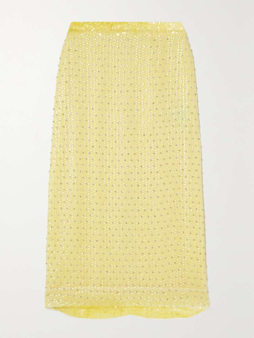 Erdem Mariana Embellished Crepe Midi Skirt - UK 16