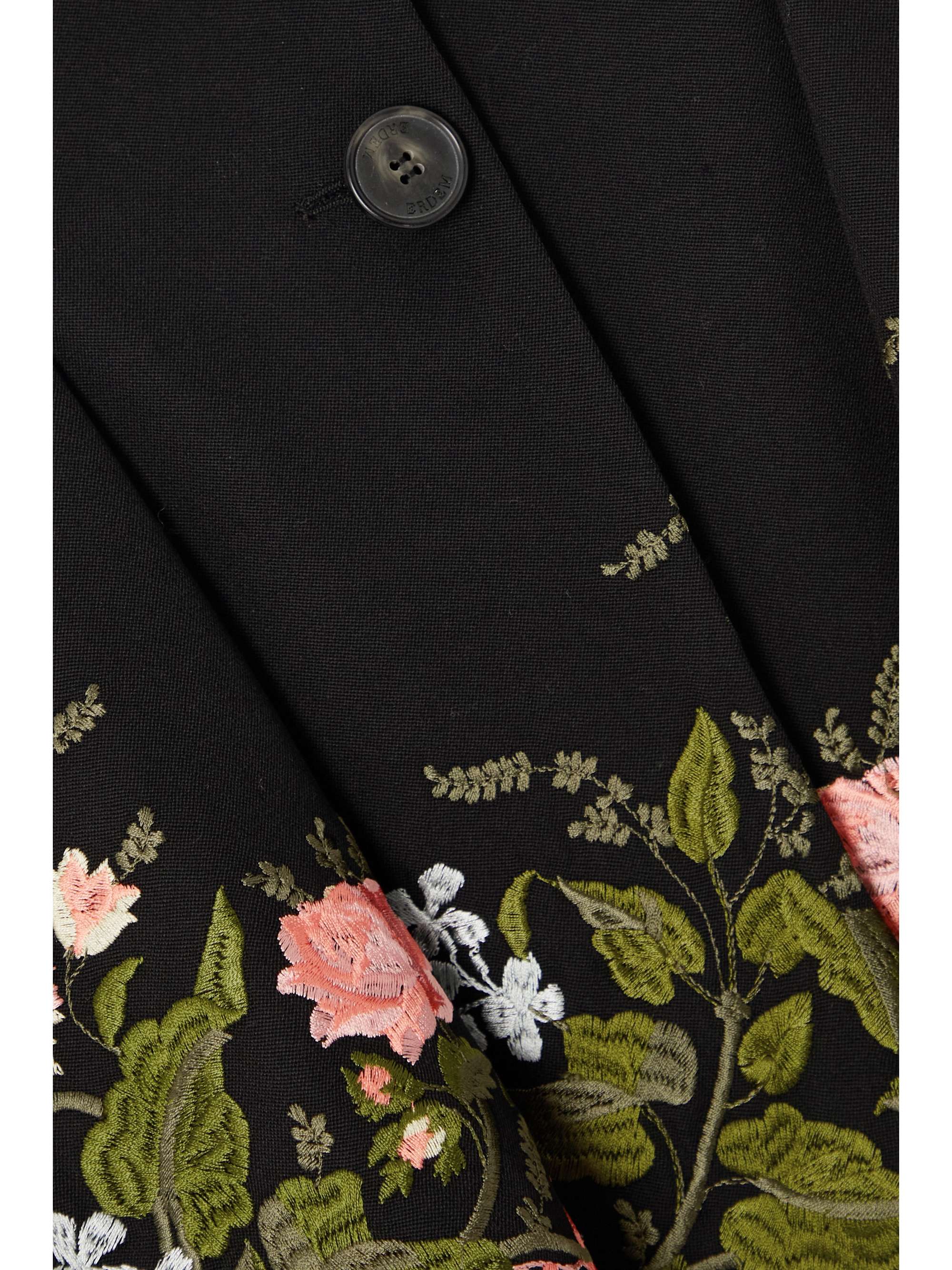 ERDEM Marlene embroidered grain de poudre cotton blazer