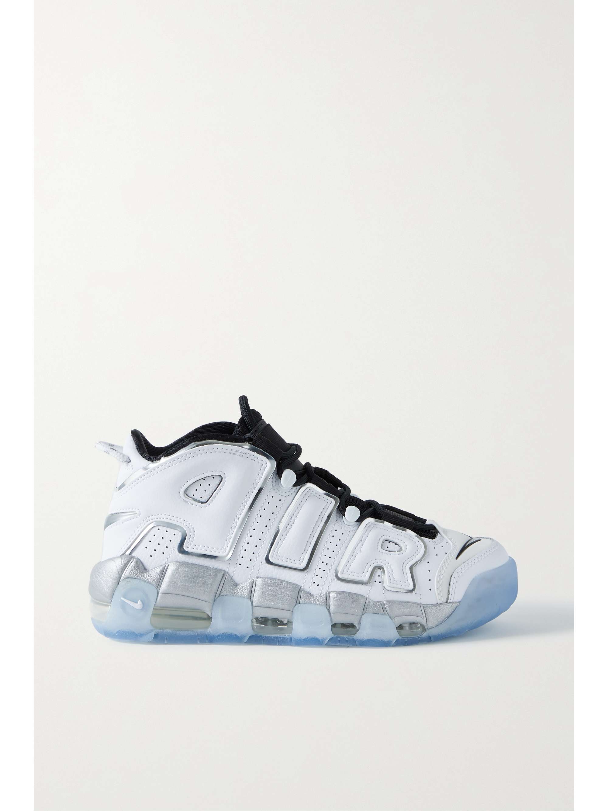 NIKE Air More Uptempo SE rubber-trimmed leather and mesh sneakers