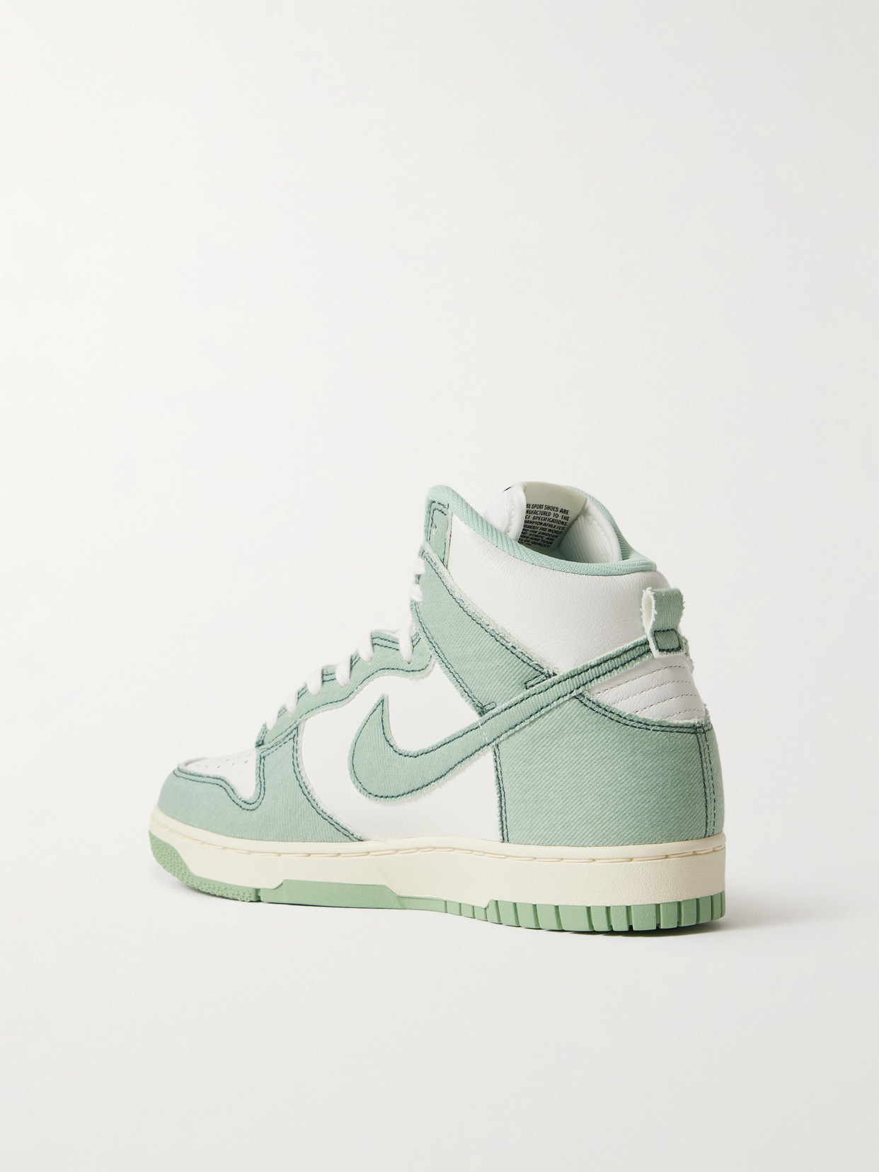 Dunk 1985 Topstitched Denim And Leather High-Top Sneakers