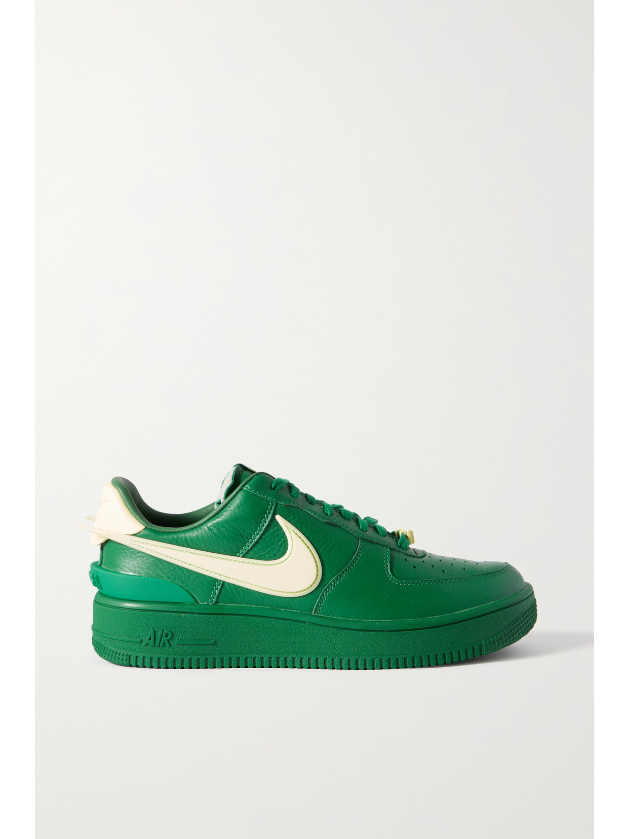 NIKE + AMBUSH AIR FORCE 1 RUBBER-TRIMMED LEATHER SNEAKERS