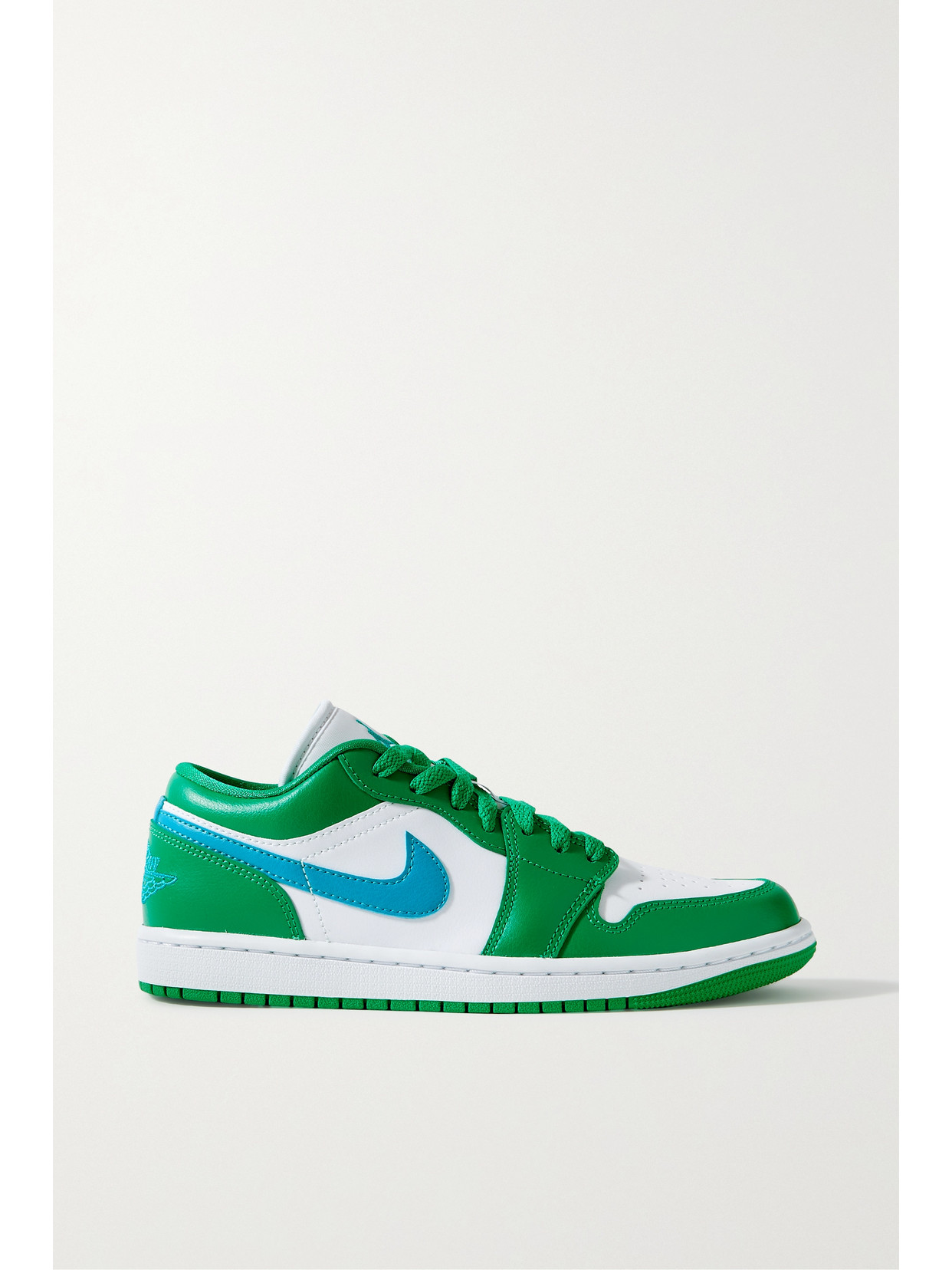 Nike Air Jordan 1 Low Color-block Leather Sneakers In Green