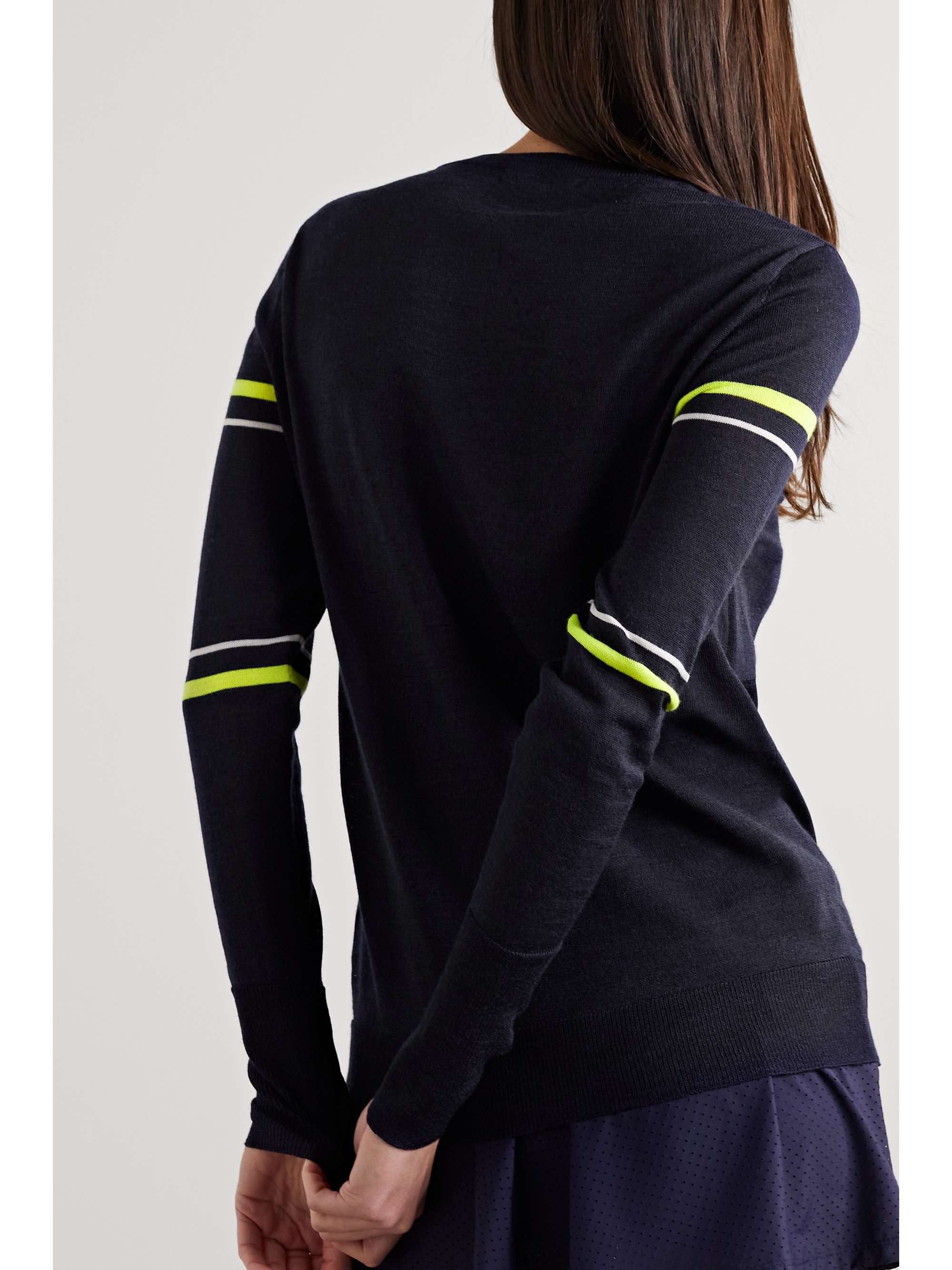 + NET SUSTAIN 40-Love intarsia wool sweater
