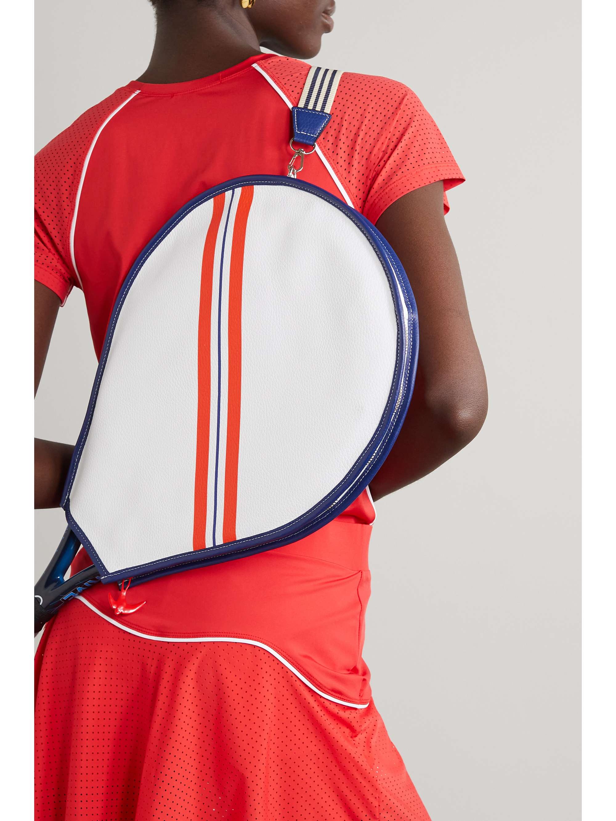 L'ETOILE SPORT + Corroon printed texturedleather tennis racket cover