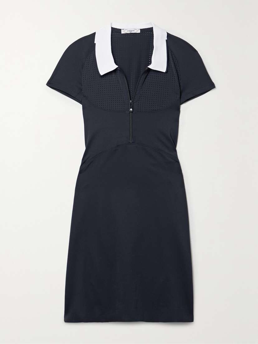 L'Etoile Sport Mesh-paneled Piqué Mini Dress - x large