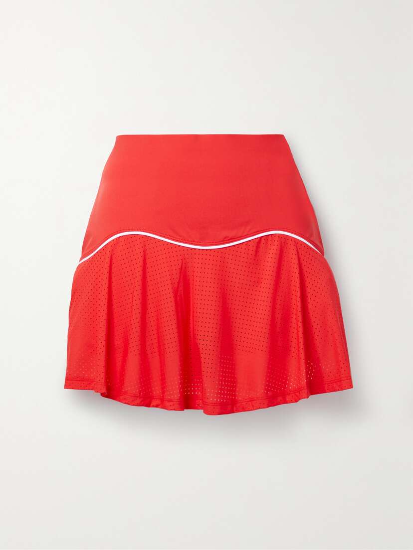 L'ETOILE SPORT Stretch-jersey And Mesh Tennis Skirt