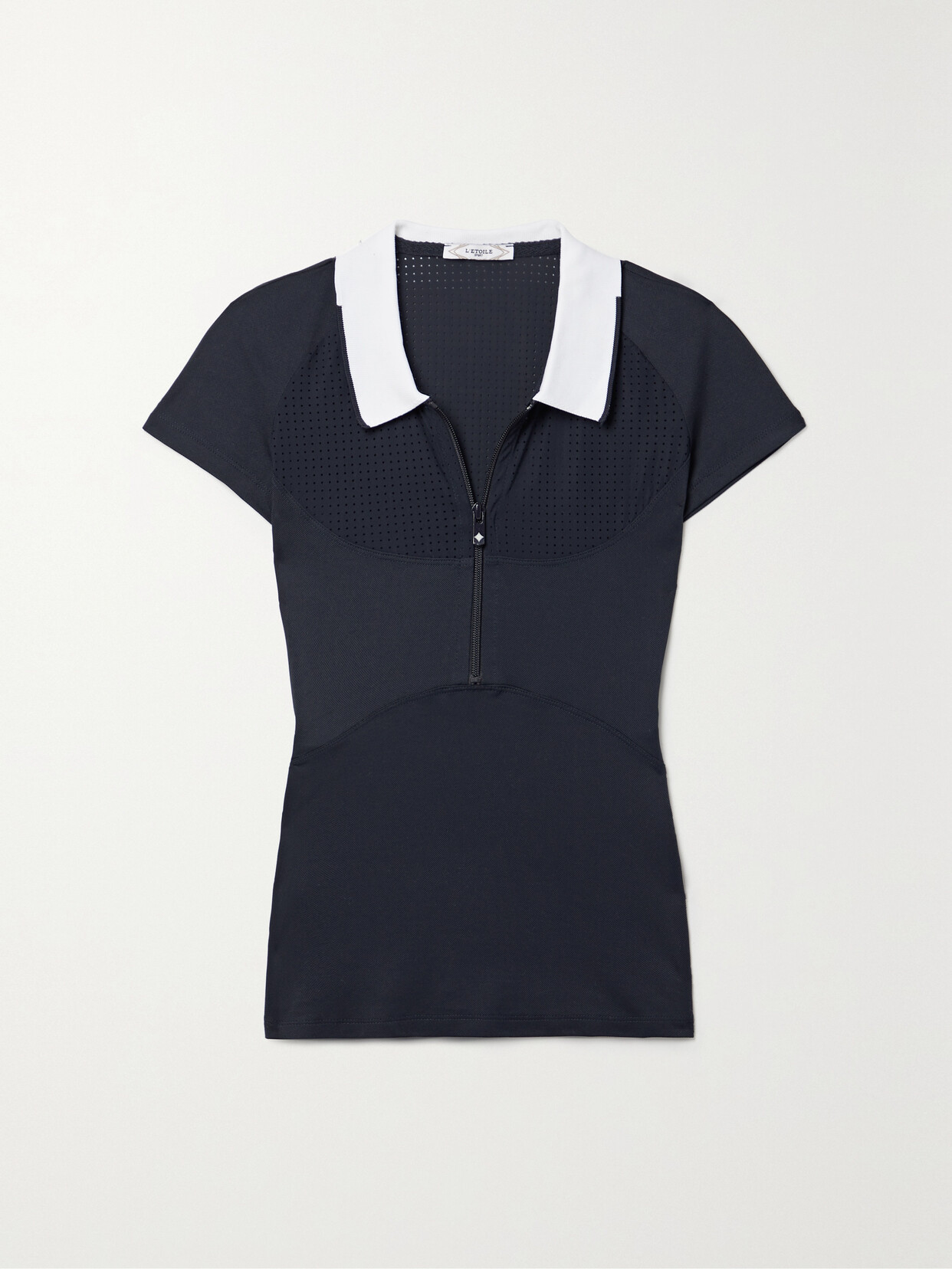 L'Etoile Sport Mesh-paneled Piqué Polo Shirt - Blue