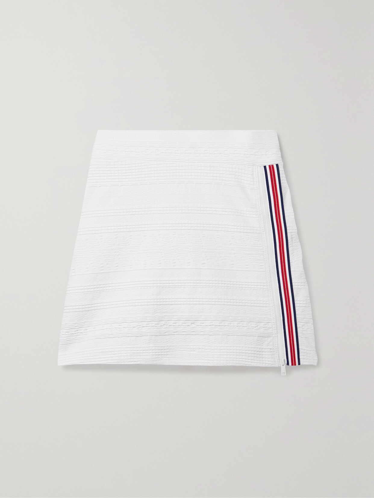 L'ETOILE SPORT GROSGRAIN-TRIMMED JACQUARD MINI SKIRT