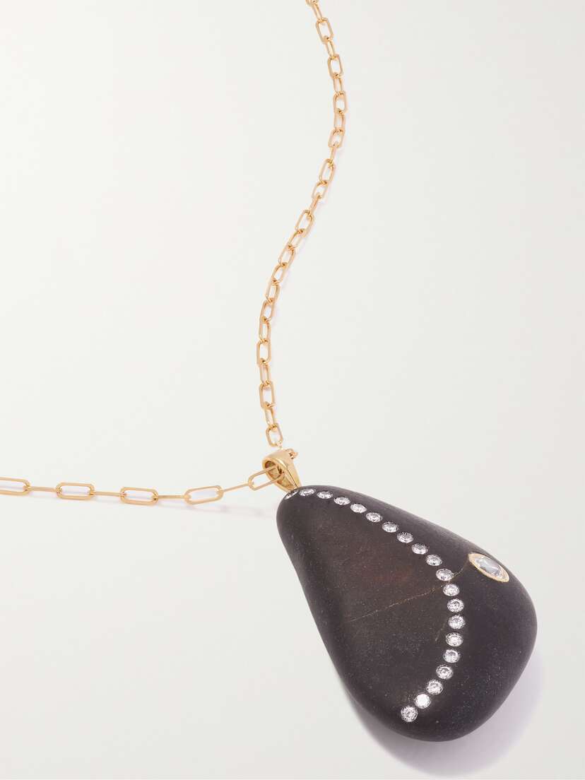 CVC Stones Beauty 18-karat Gold, Stone And Diamond Necklace