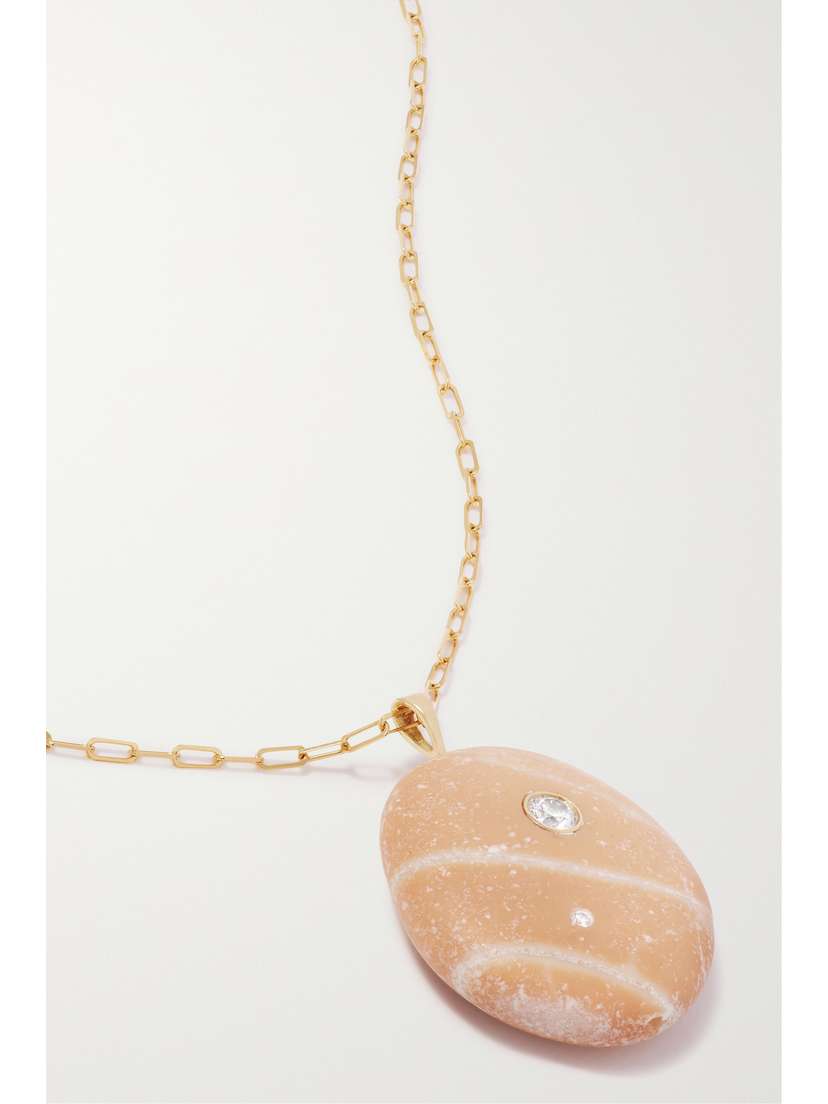 CVC Stones Blush 18-karat Gold, Stone And Diamond Necklace