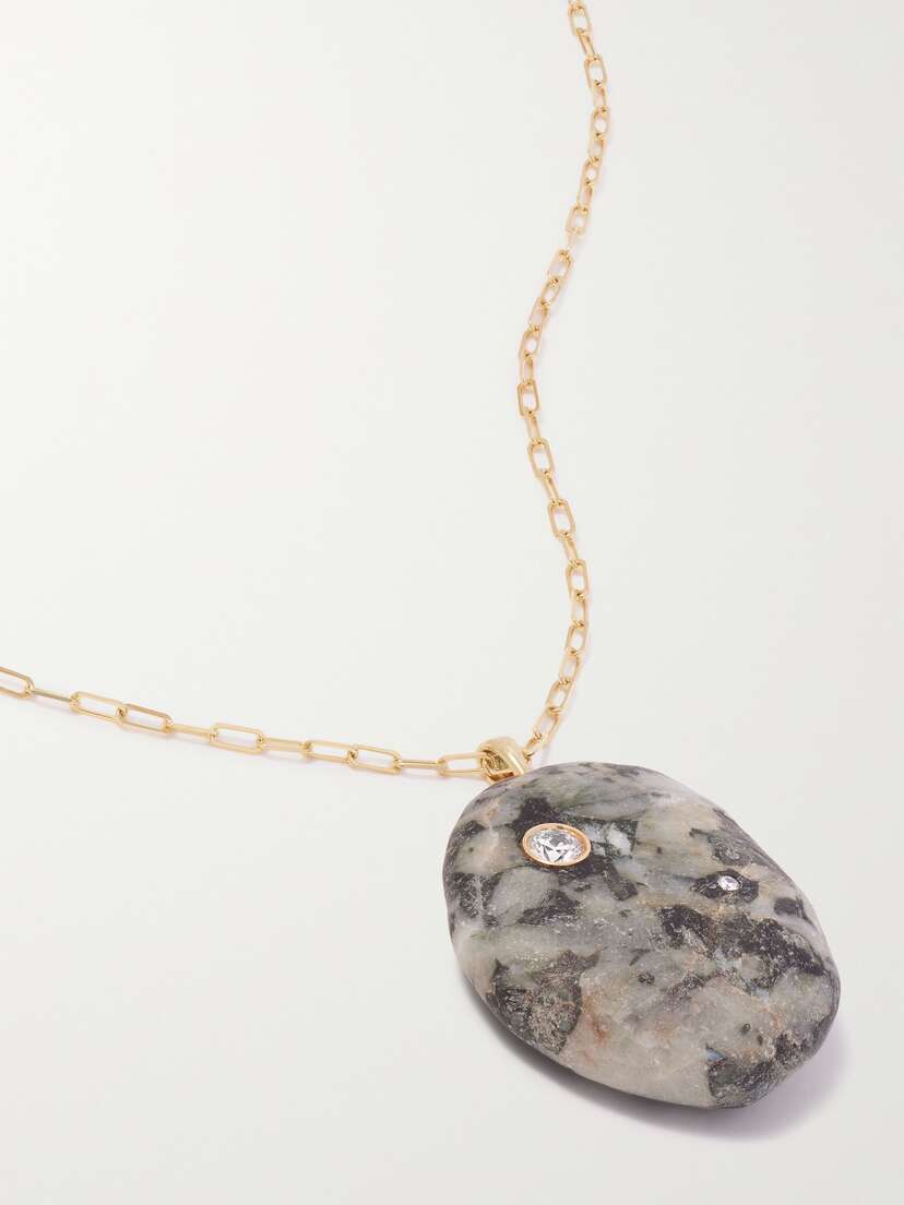 CVC Stones Nuit 18-karat Gold, Stone And Diamond Necklace