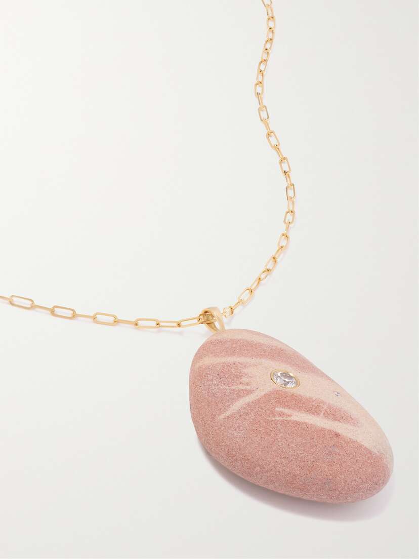 CVC Stones Blushy 18-karat Gold, Stone And Diamond Necklace