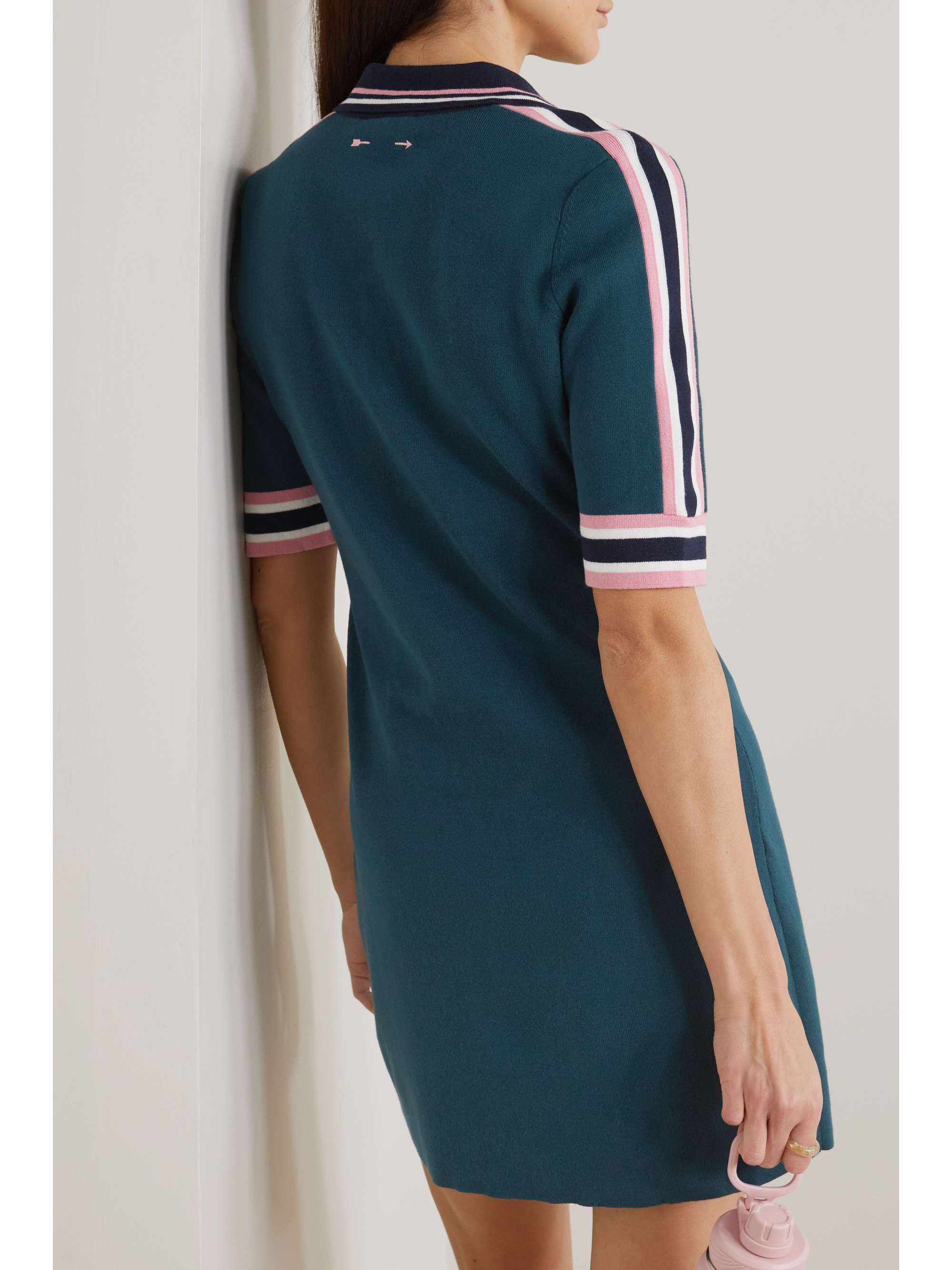 THE UPSIDE Honour striped organic cotton-blend mini dress