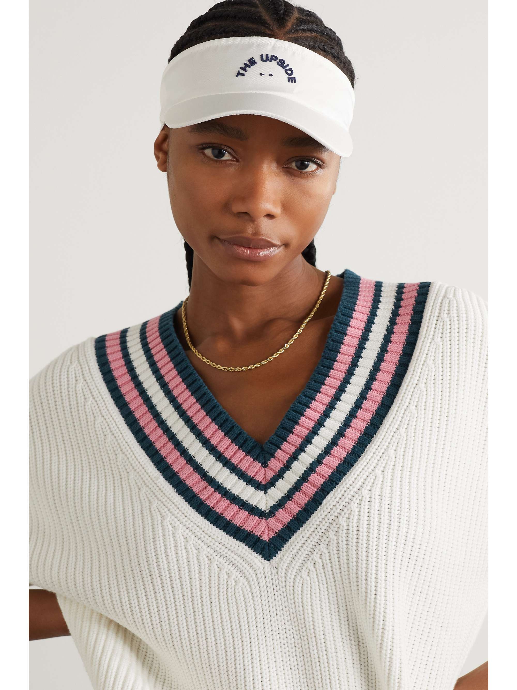 THE UPSIDE Sunny embroidered cotton-twill visor