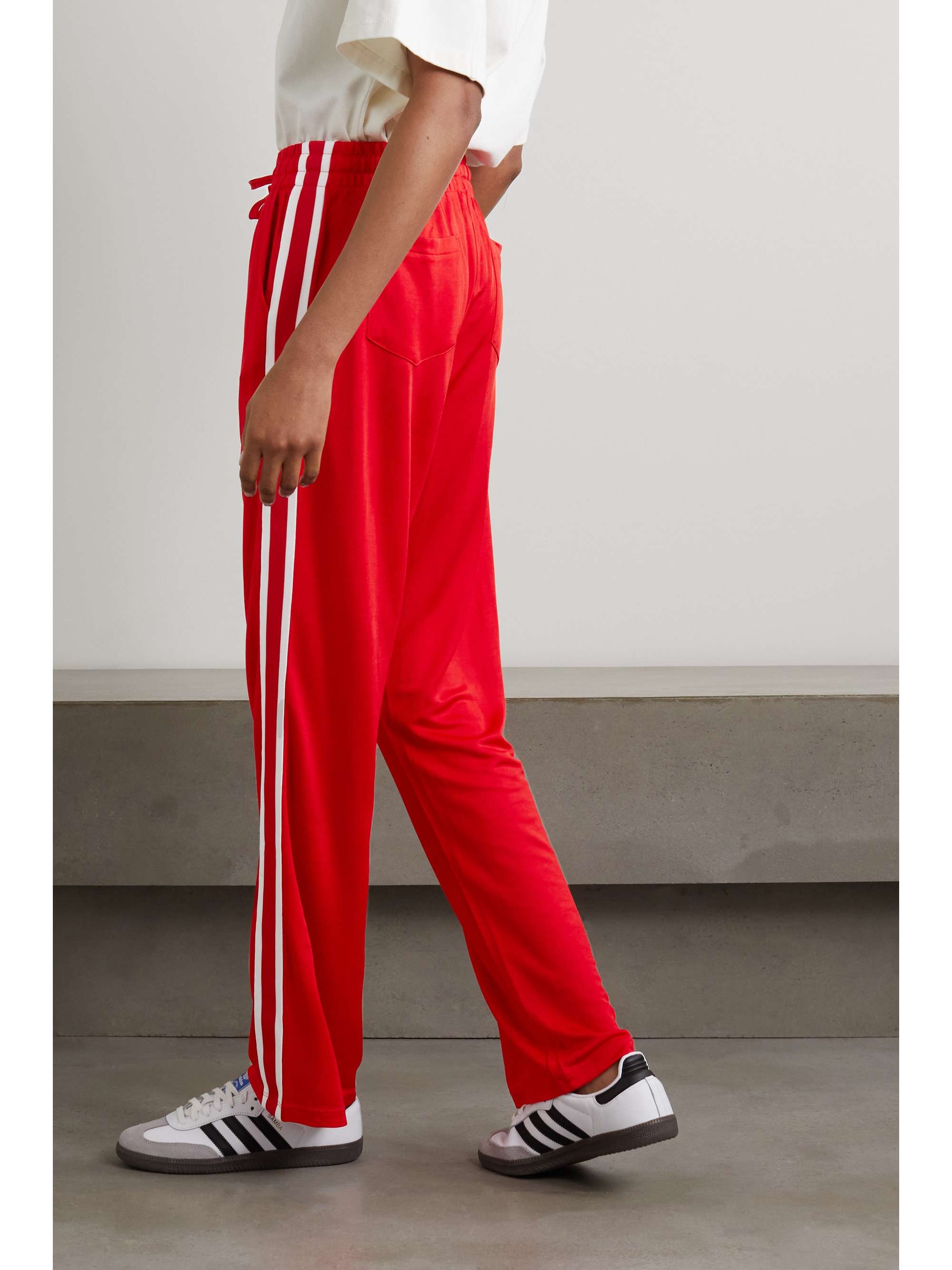 THE UPSIDE Celeste piqué-trimmed jersey straight-leg track pants