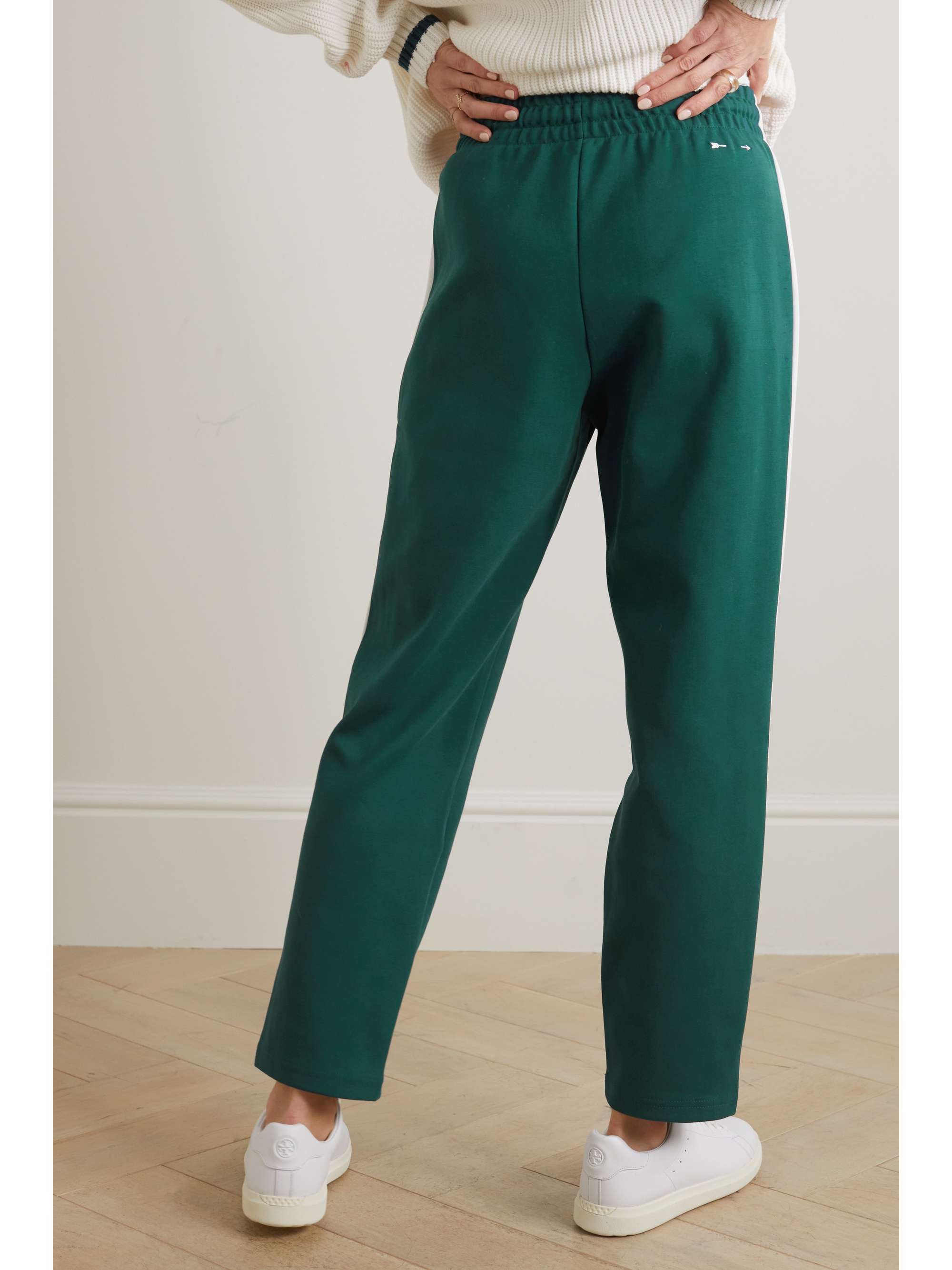 THE UPSIDE Franca striped organic cotton-jersey track pants