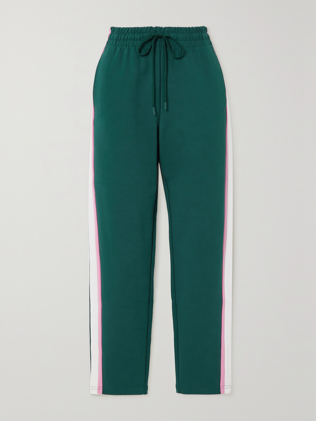 The Upside - Franca Striped Organic Cotton-jersey Track Pants - Green