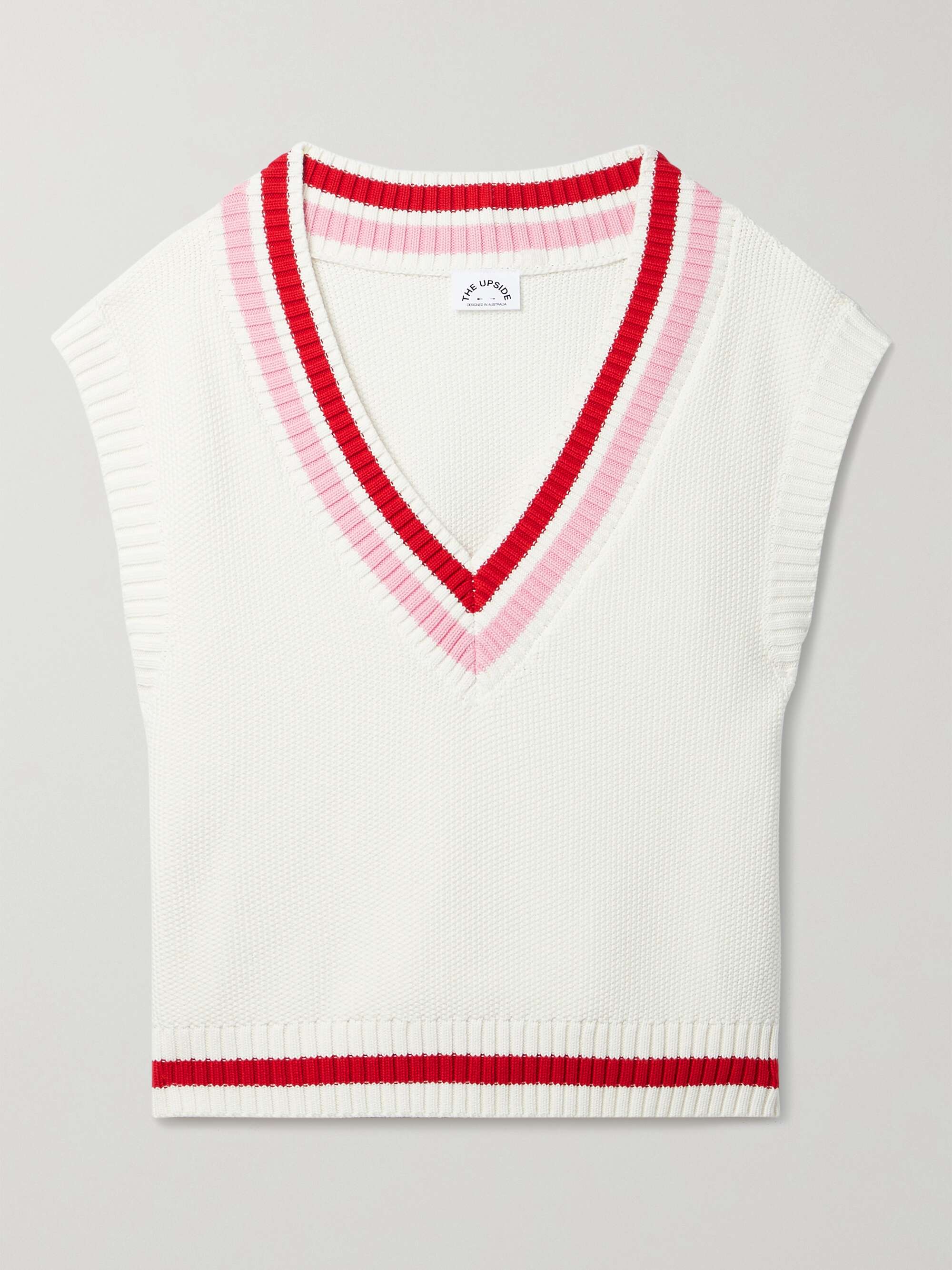 Quinn striped organic cotton vest