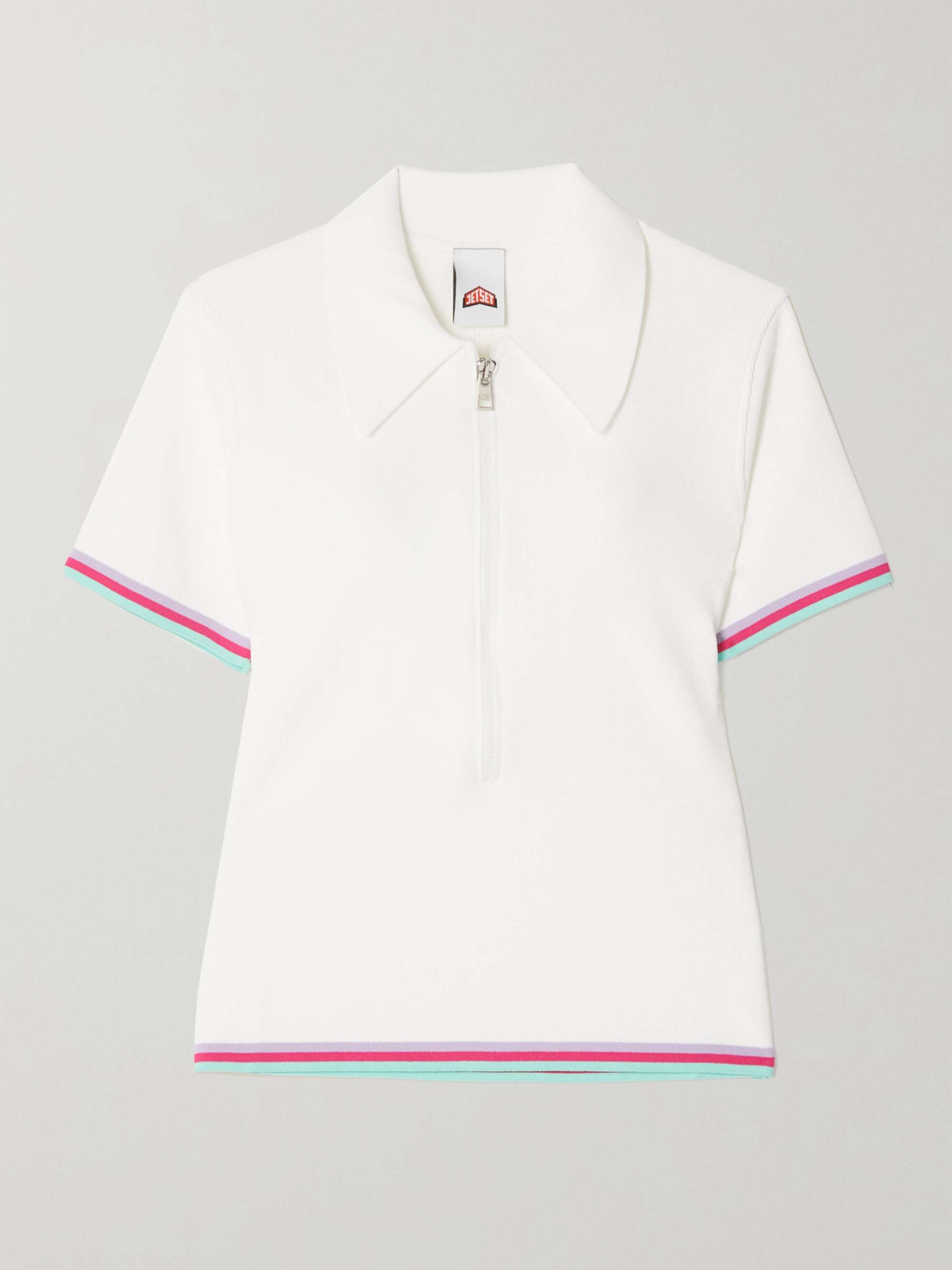 JETSET Paula perforated knitted polo shirt | NET-A-PORTER