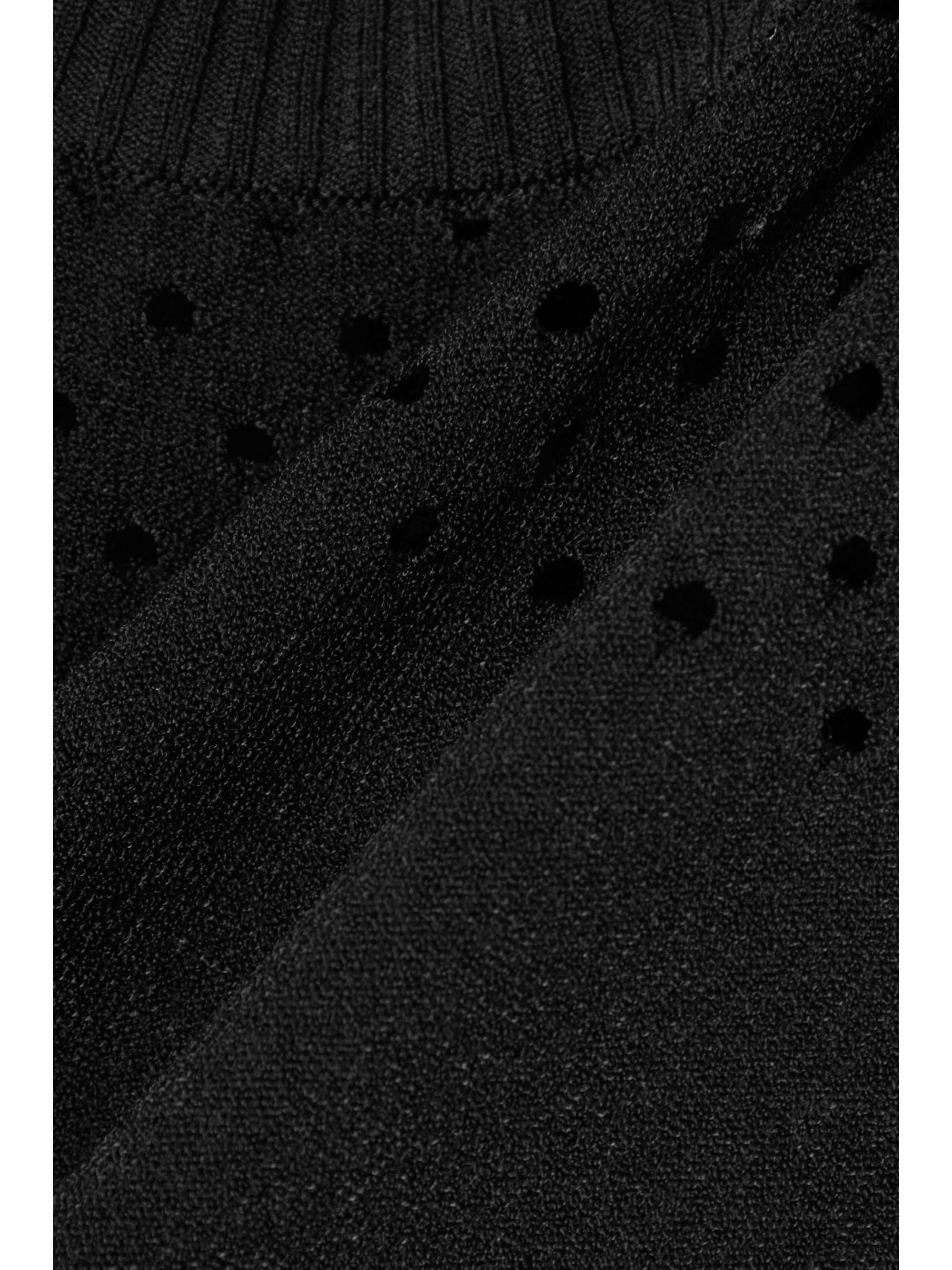 JETSET Appliquéd perforated knitted T-shirt