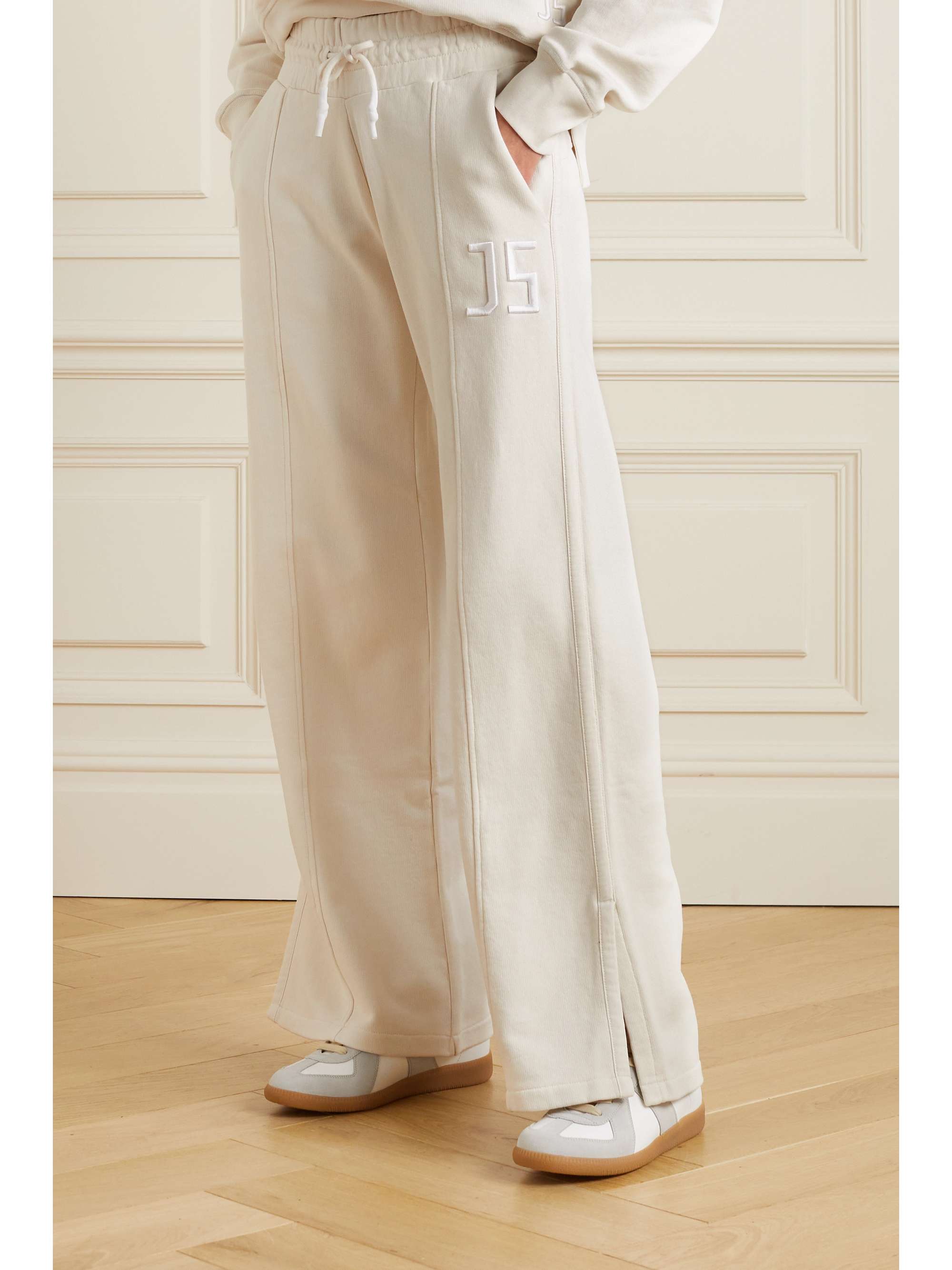 JETSET Loren embroidered organic cotton wide-leg pants