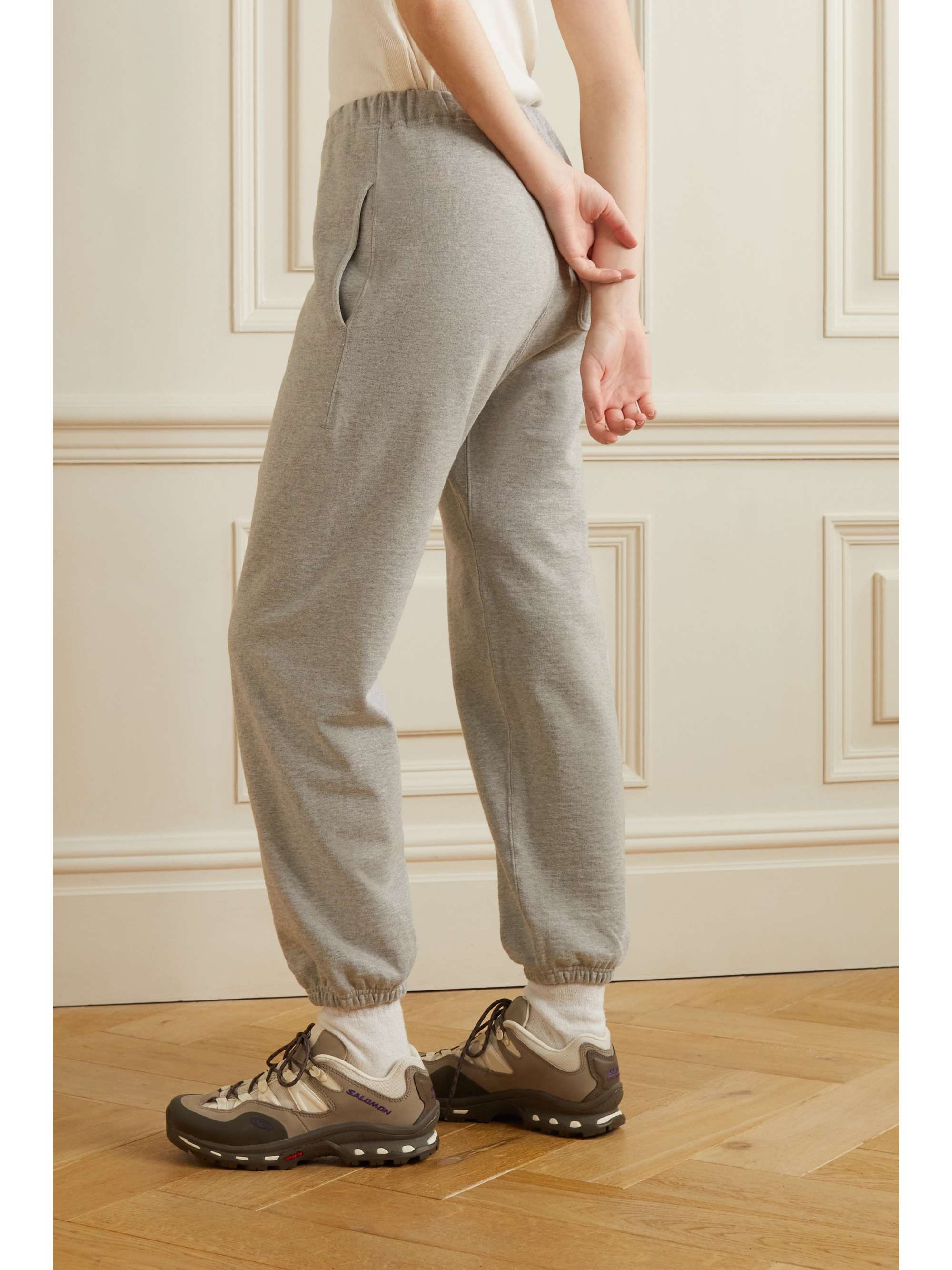 SNOW PEAK Cotton-jersey tapered track pants