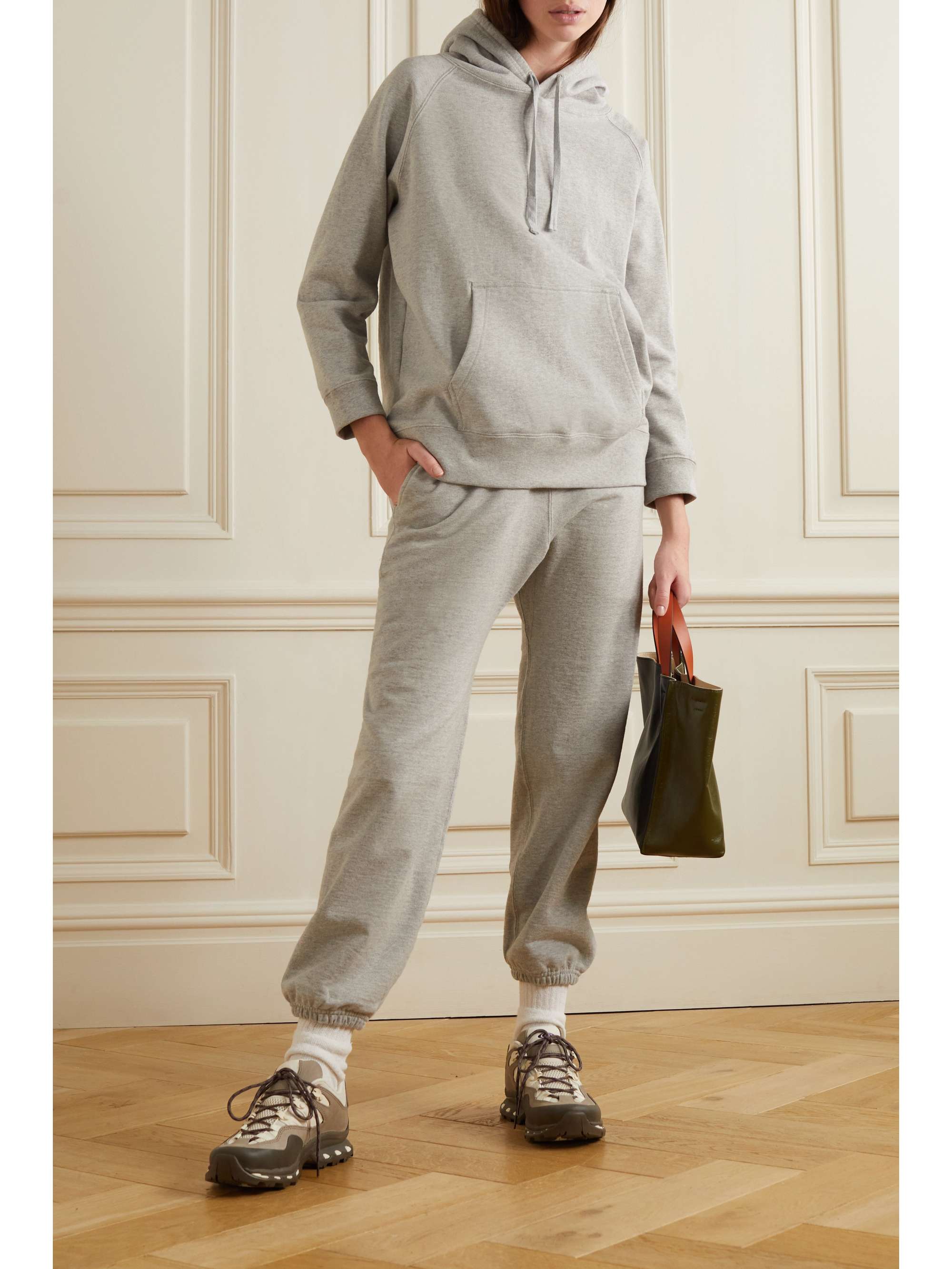 SNOW PEAK Cotton-jersey tapered track pants