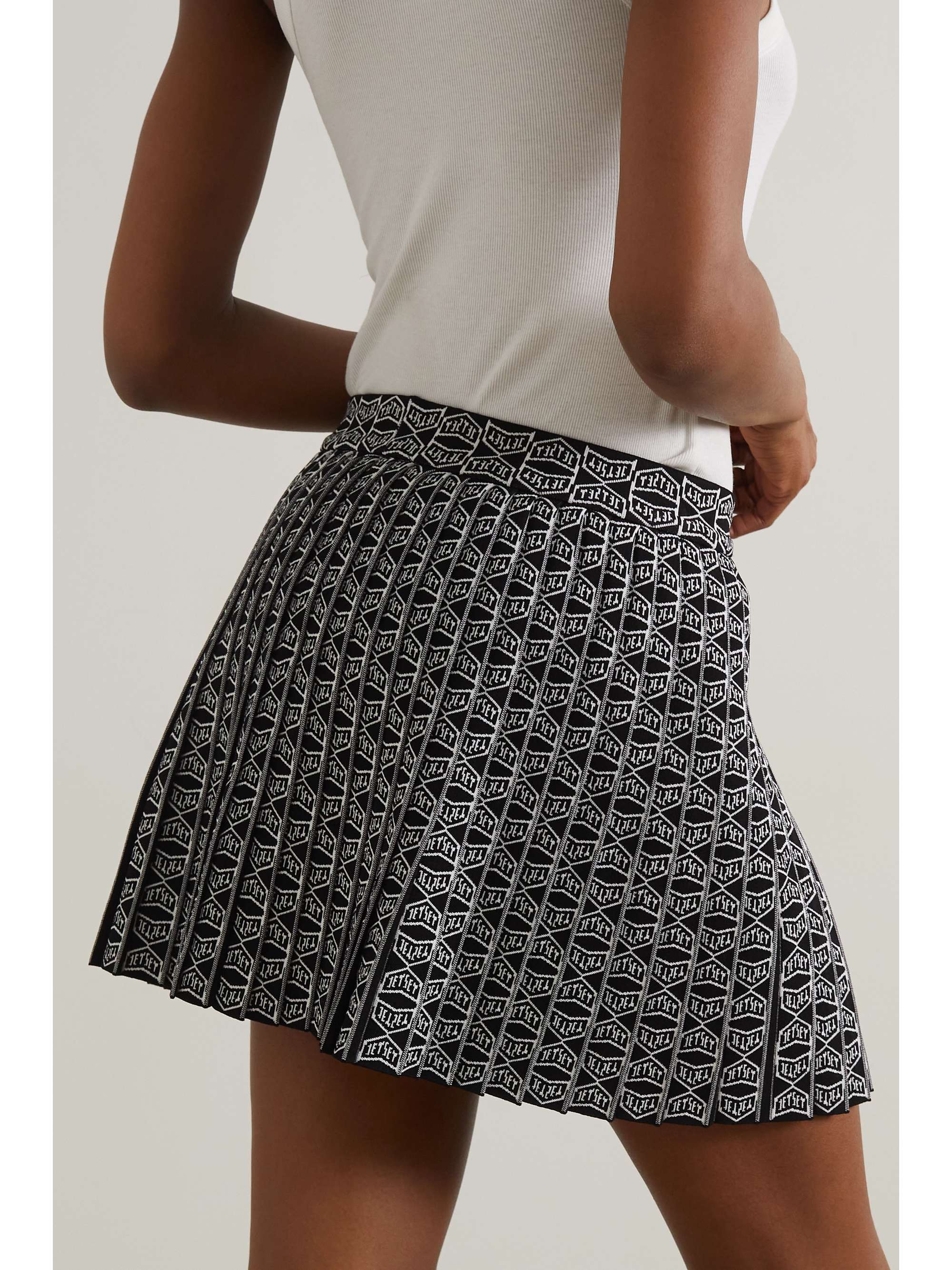 JETSET Annabelle pleated jacquard-knit mini skirt