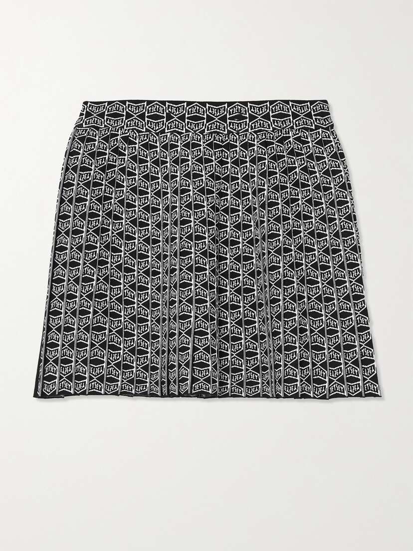 JETSET Annabelle Pleated Jacquard-knit Mini Skirt