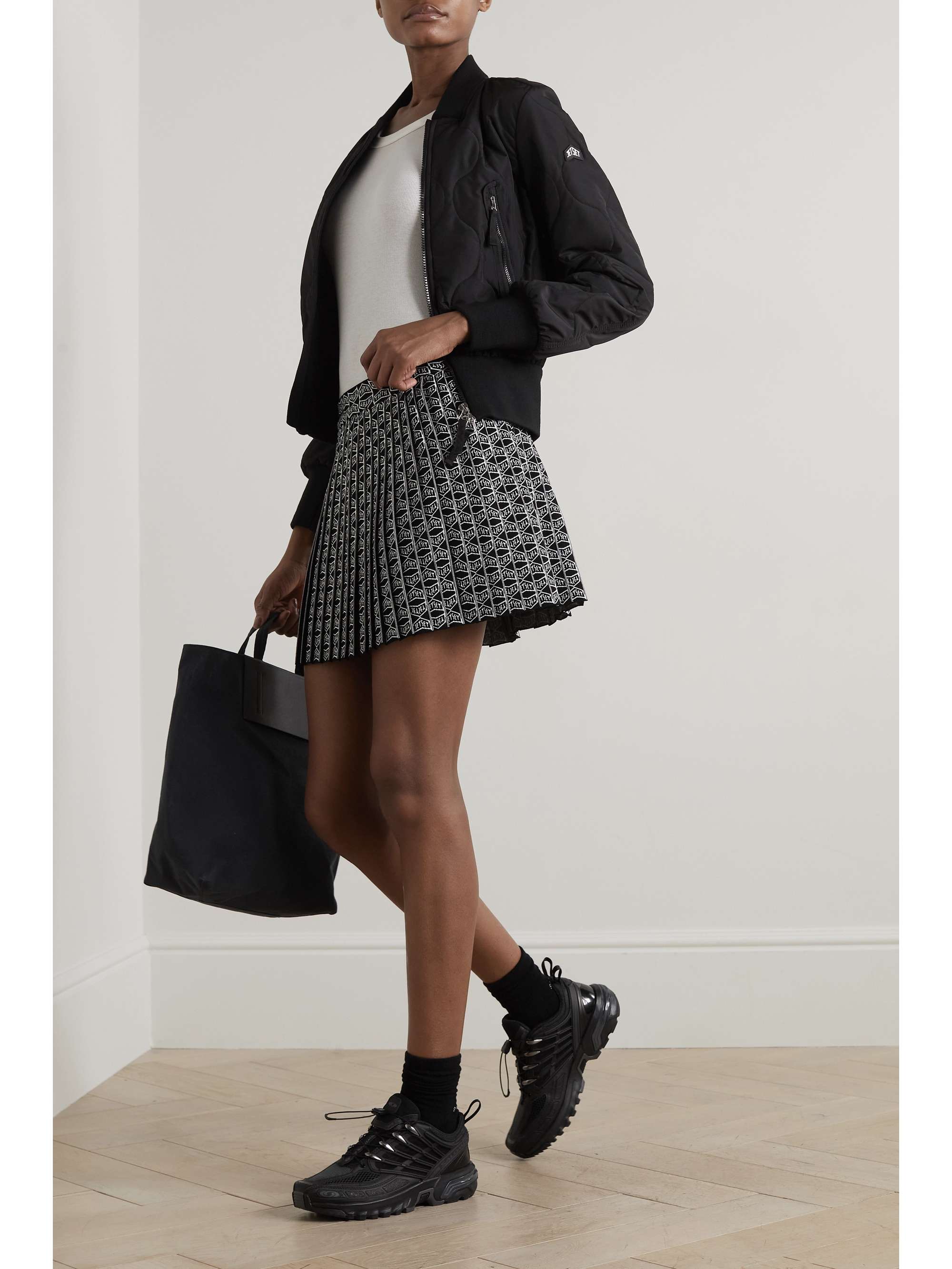 JETSET Annabelle pleated jacquard-knit mini skirt