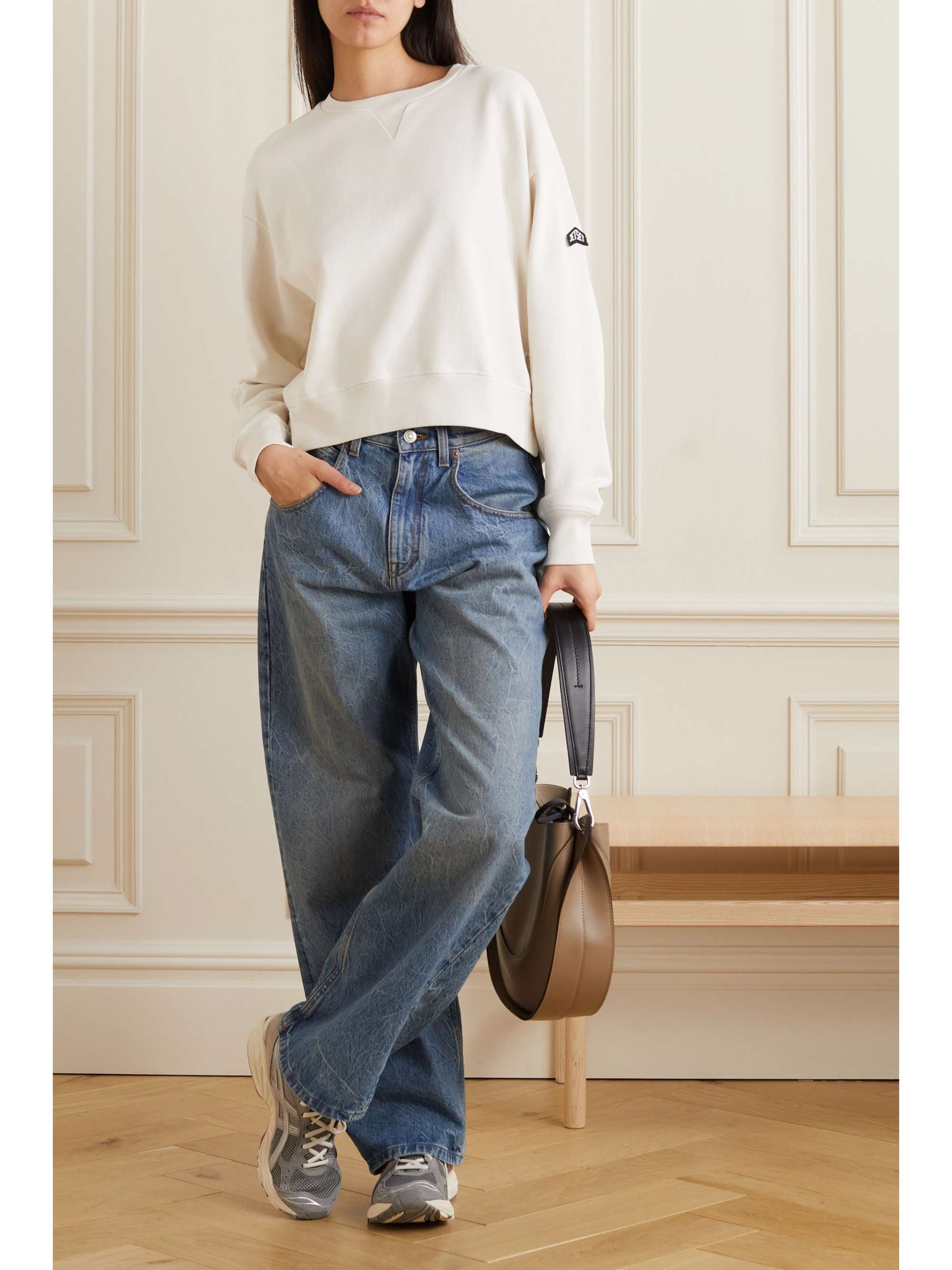 JETSET Bea appliquéd organic cotton-jersey sweatshirt