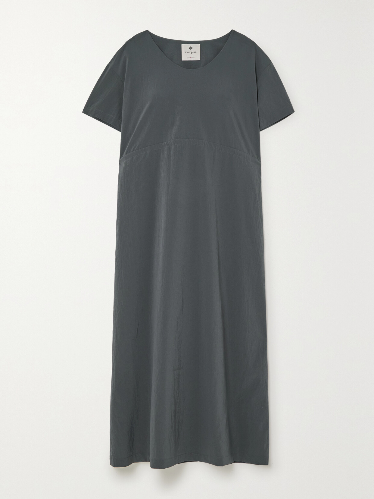 Snow Peak - Crinkled-shell Midi Dress - Gray