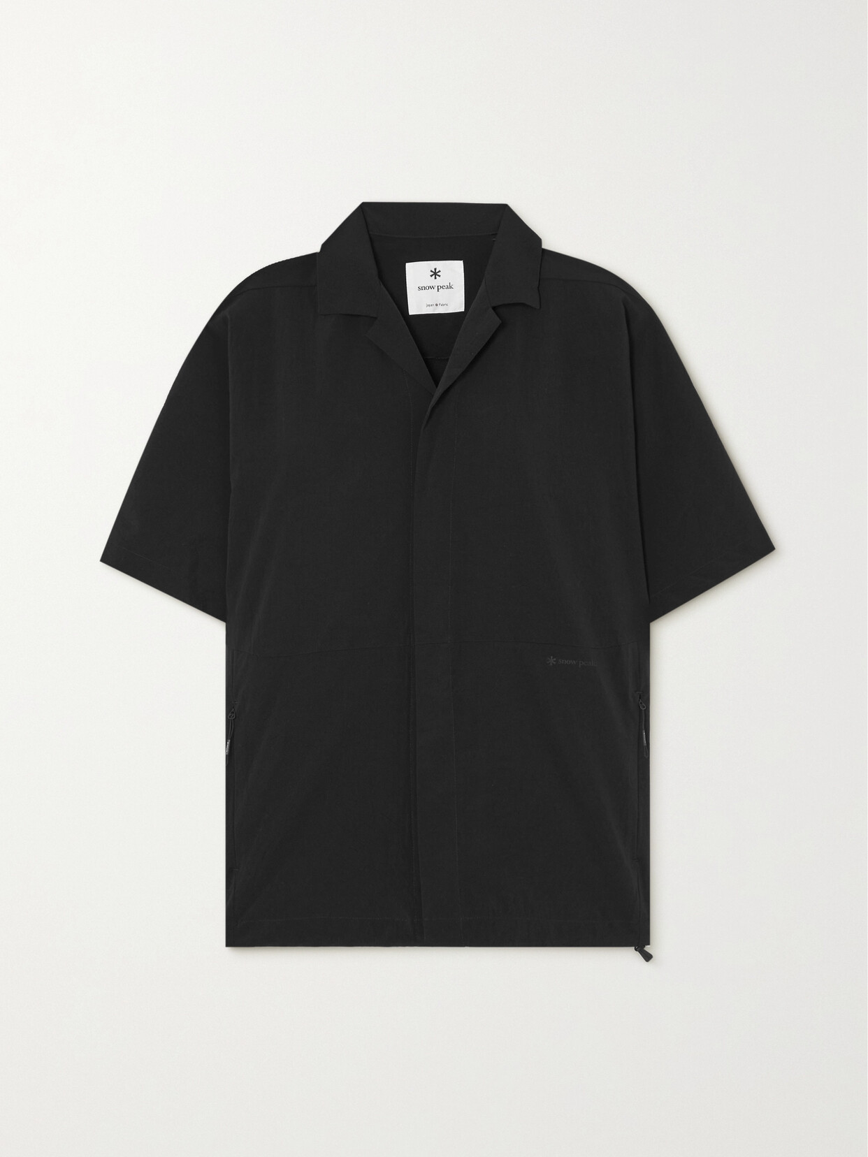 Snow Peak Paneled Crinkled Woven Shirt In Black