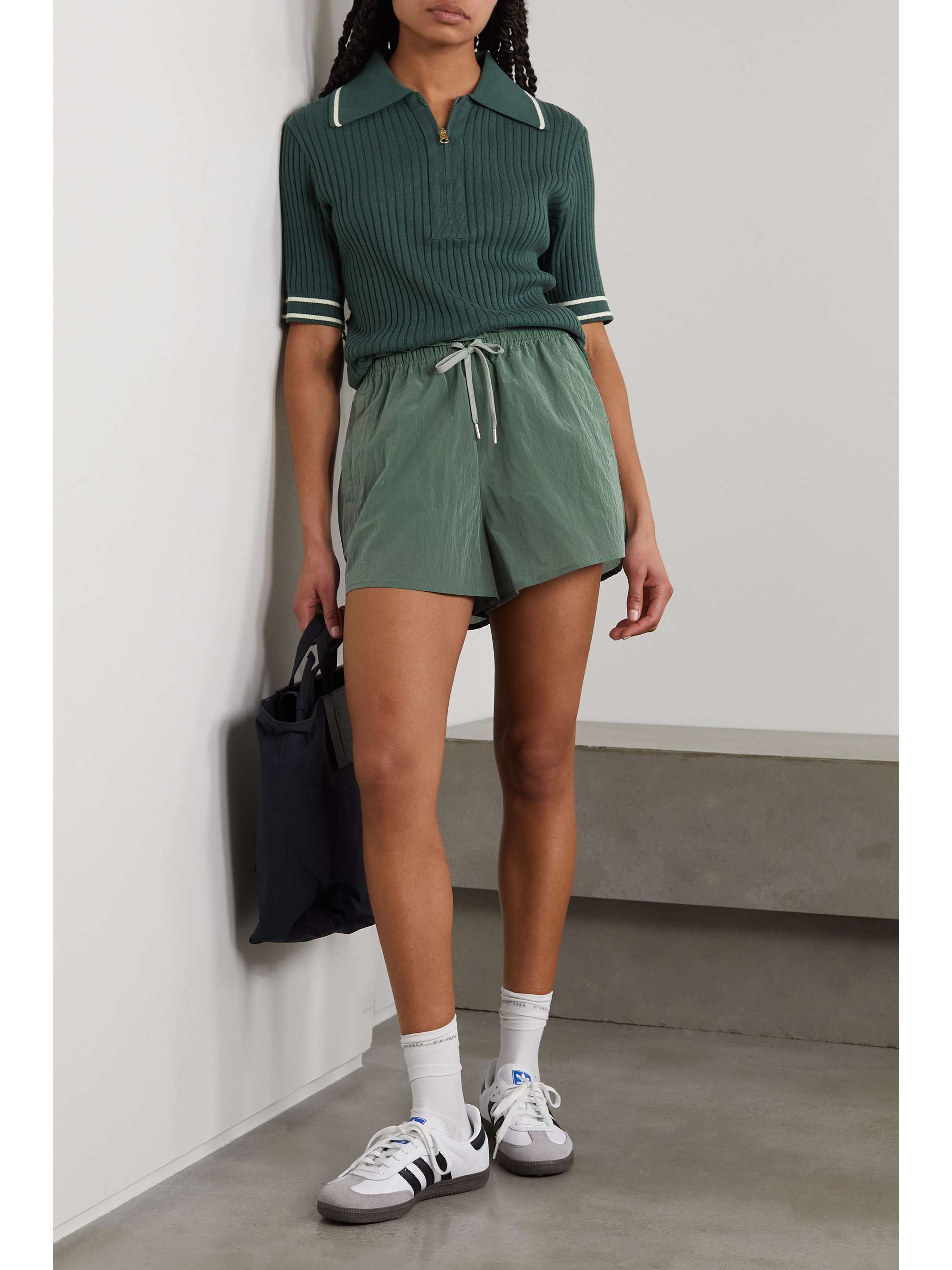VARLEY Tulair crinkled-shell shorts