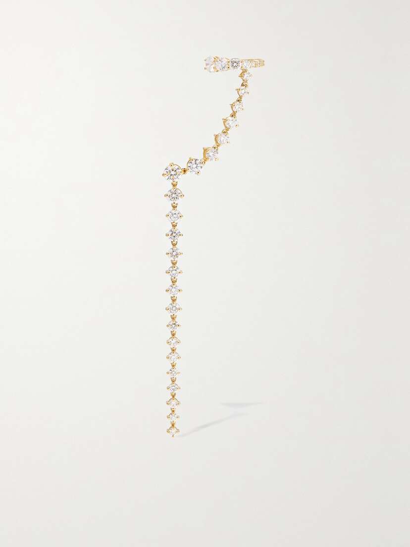 Melissa Kaye Sadie Drop 18-karat Gold Diamond Single Earring