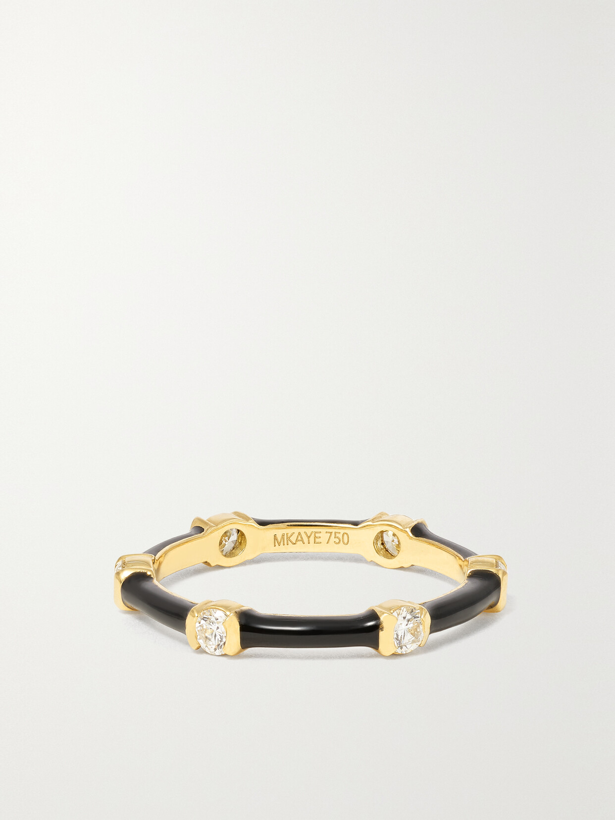 Melissa Kaye - Zea 18-karat Gold, Enamel And Diamond Ring - Black