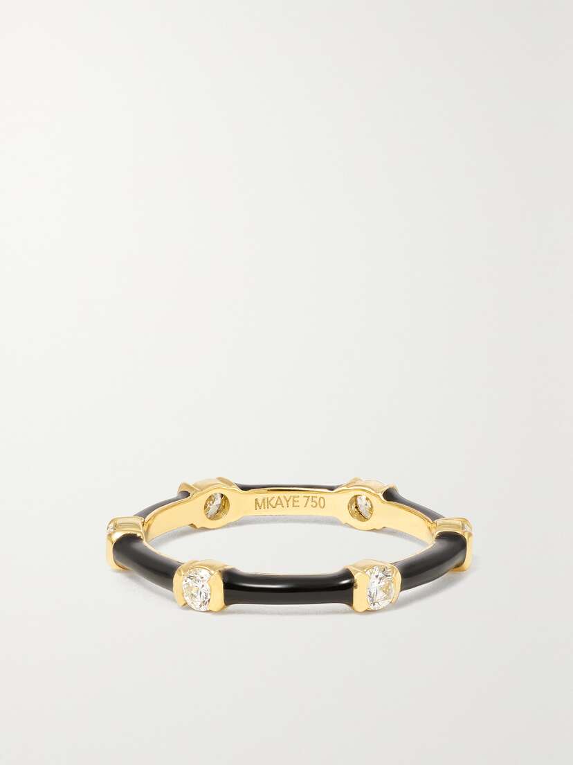 Melissa Kaye Zea 18-karat Gold, Enamel And Diamond Ring