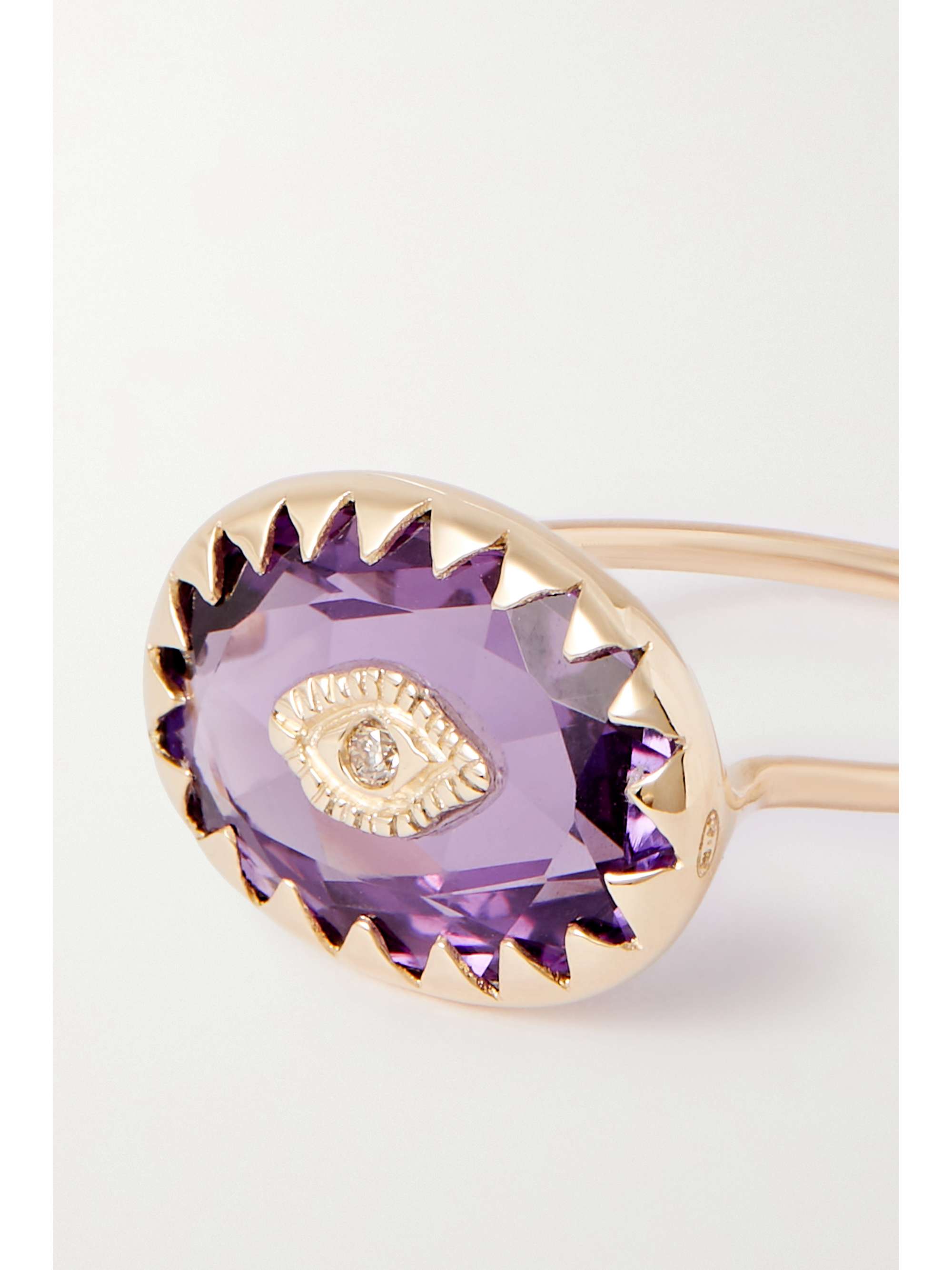 PASCALE MONVOISIN Souad 9-karat gold, amethyst and diamond ring