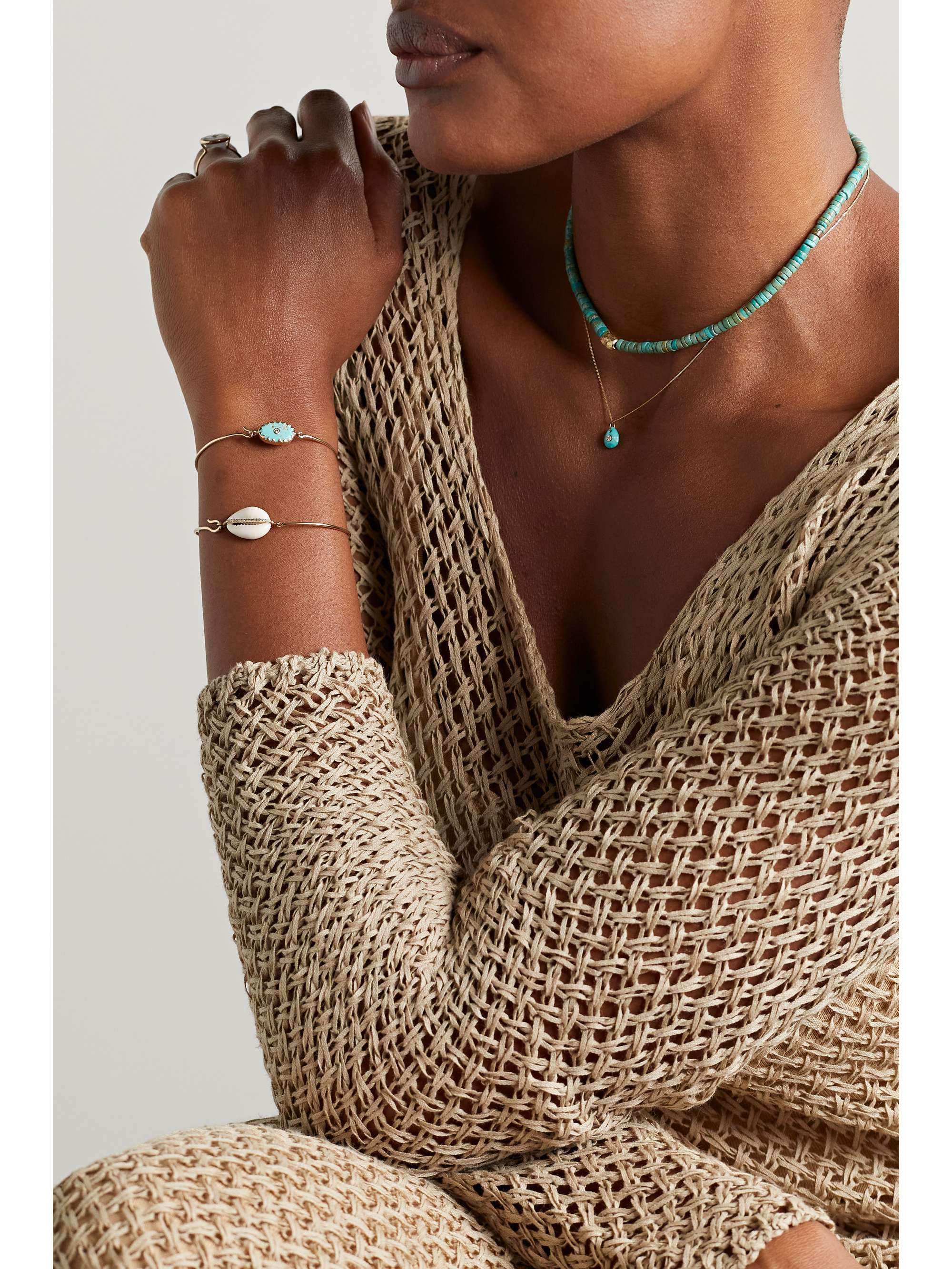 PASCALE MONVOISIN Orso N°1 Collier 9-karat gold and 14-karat rose gold, turquoise and diamond necklace