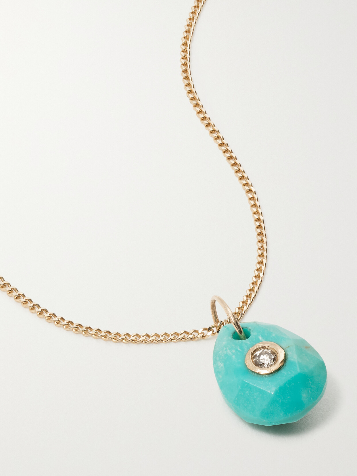 Pascale Monvoisin Orso N°1 Collier 9-karat Gold And 14-karat Rose Gold, Turquoise And Diamond Necklace In Blue