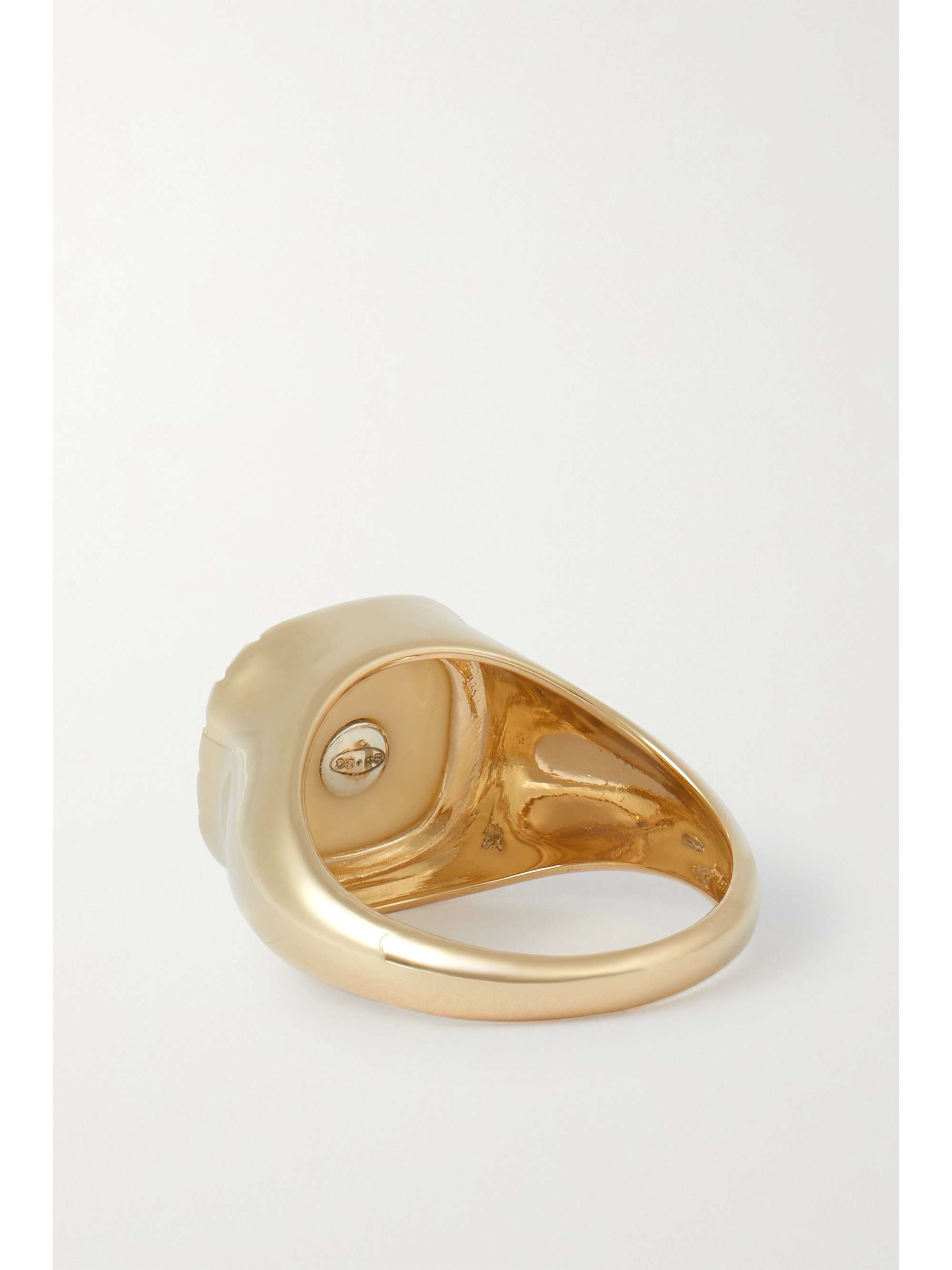 PASCALE MONVOISIN Pierrot 9-karat gold, bakelite and diamond signet ring