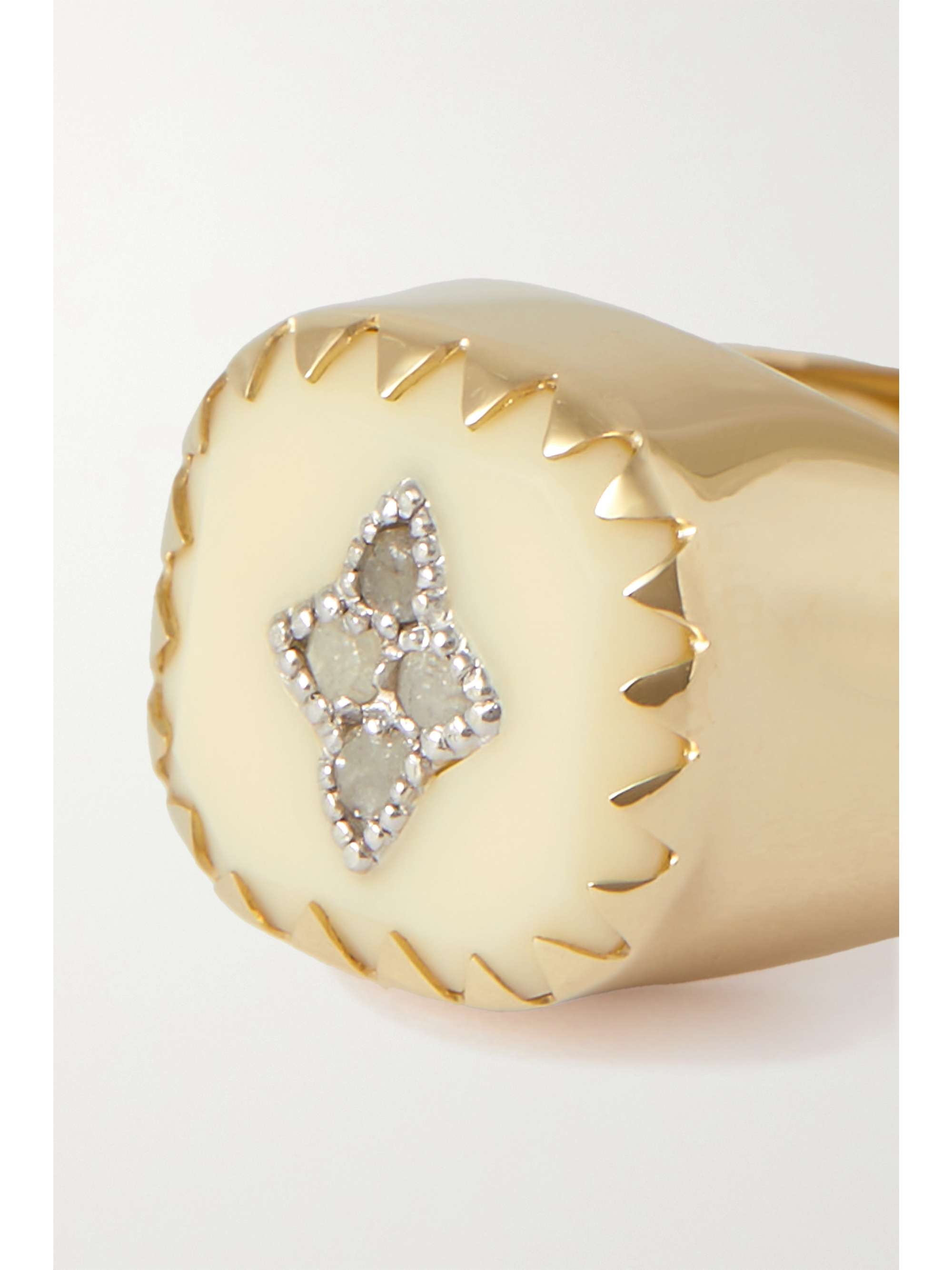 PASCALE MONVOISIN Pierrot 9-karat gold, bakelite and diamond signet ring